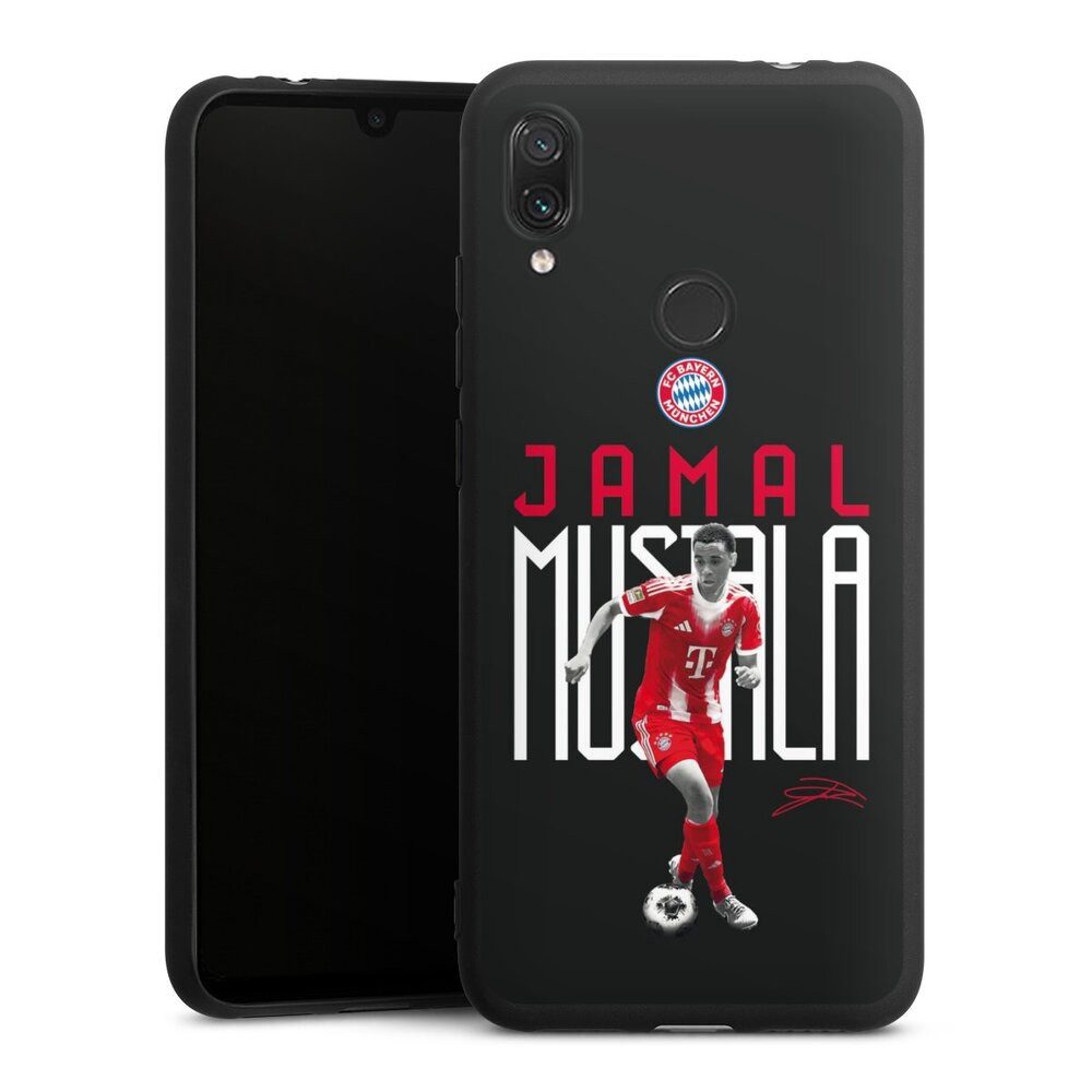 DeinDesign Handyhülle FC Bayern München Jamal Musiala Offizielles Lizenzprodukt, Xiaomi Redmi Note 7 Silikon Hülle Premium Case Handy Schutzhülle