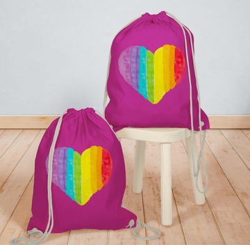 Shirtracer Turnbeutel Regenbogen Herz, LGBT Kleidung