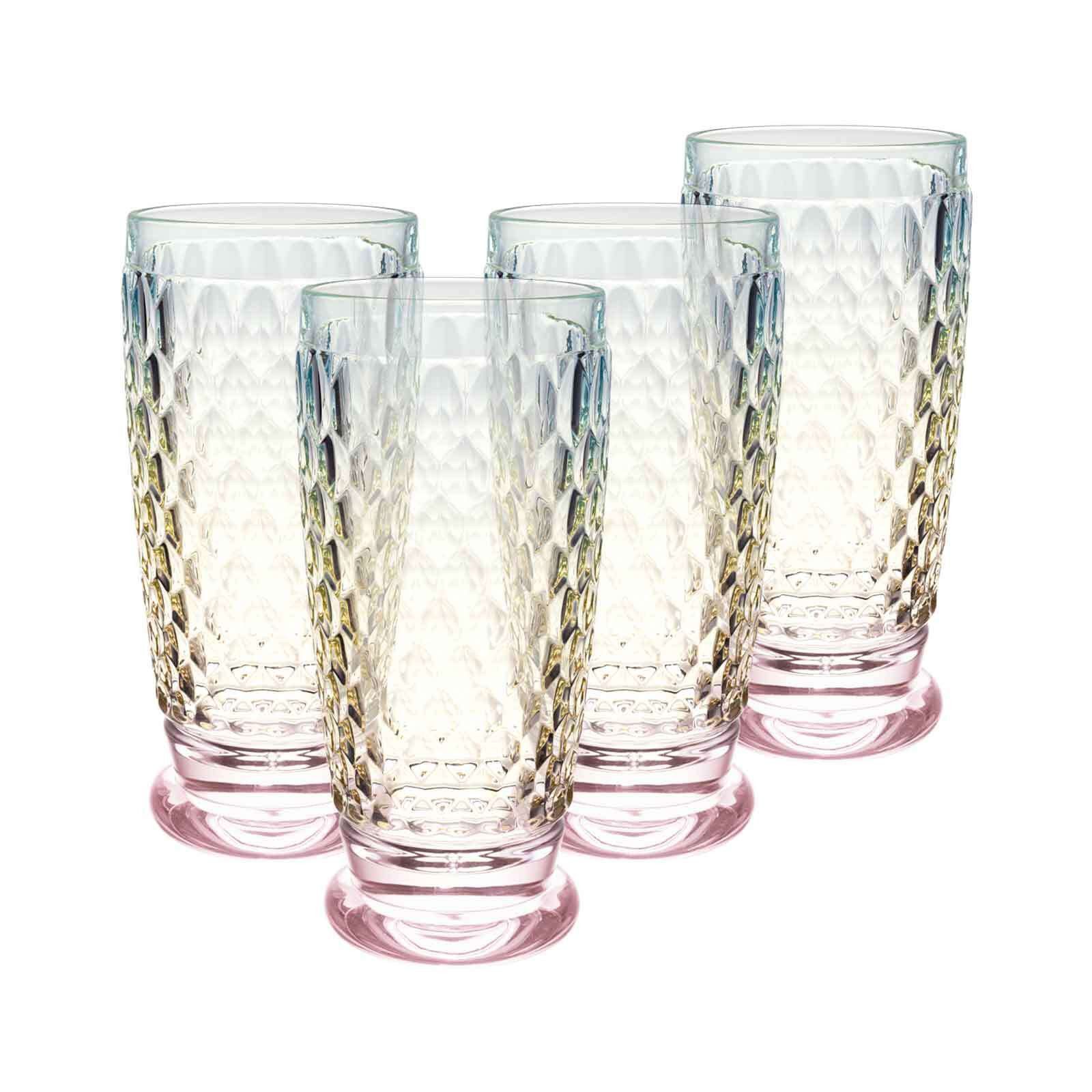 Villeroy & Boch Longdrinkglas Boston Pearl Longdrinkglas 300 ml 4er Set, 4-tlg., Glas