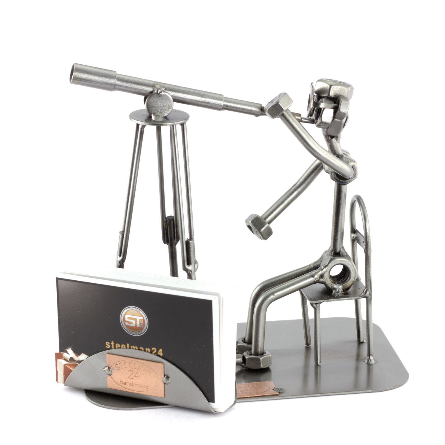 Steelman24 Dekofigur Steelman24 - Astronome avec Porte-Cartes De Visite - Figurine de metal
