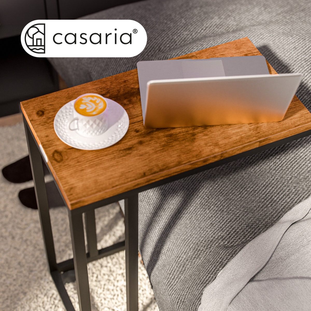 Casaria Beistelltisch, mit 4 Rollen 2 Bremsen 50x35x70cm 40kg Belastbarkeit Kippsicher Stabil