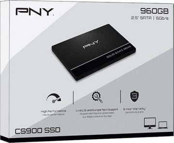 PNY CS900 interne SSD (960 GB) 2,5" 535 MB/S Lesegeschwindigkeit, 515 MB/S Schreibgeschwindigkeit
