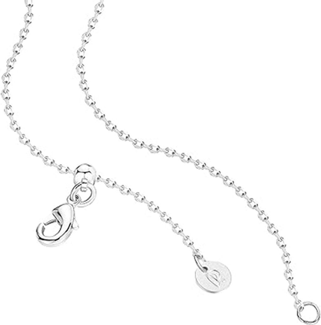 Silber für Frauen romantische WaKuKa Charm-Kette Herz-Zirkon-Anhänger-Halskette, Halskette
