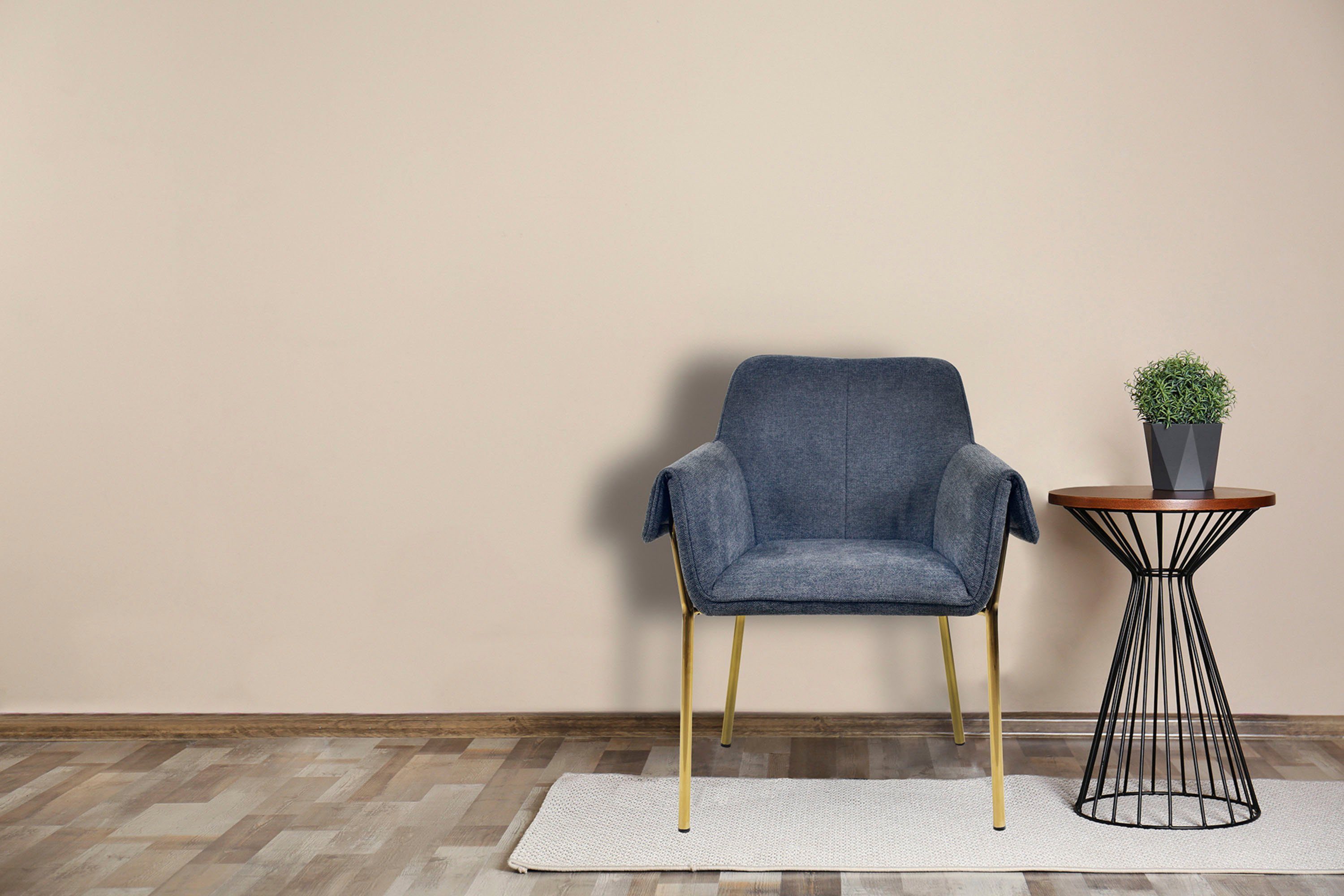 Kayoom Esszimmerstuhl Stuhl Kelsey, gepolsterte Rückenlehne und Sitzfläche (1 St), komfortabel, gedeckte Polsterfarben, praktische Armlehnen