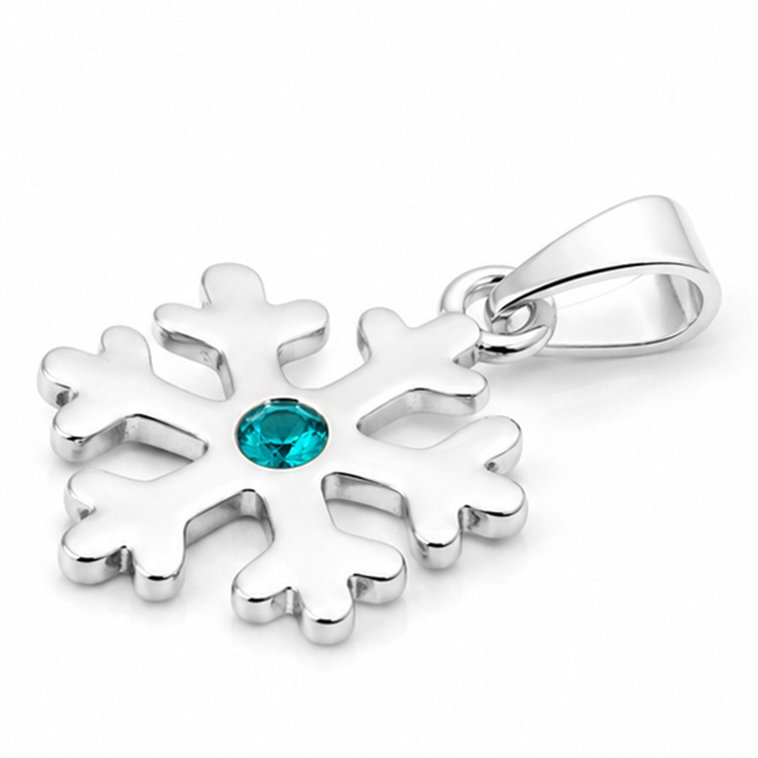 LUISIA® Kettenanhänger Schneeflocke mit Kristall von Swarovski® - 925 Sterling Silber (inkl. Schmuckbox)