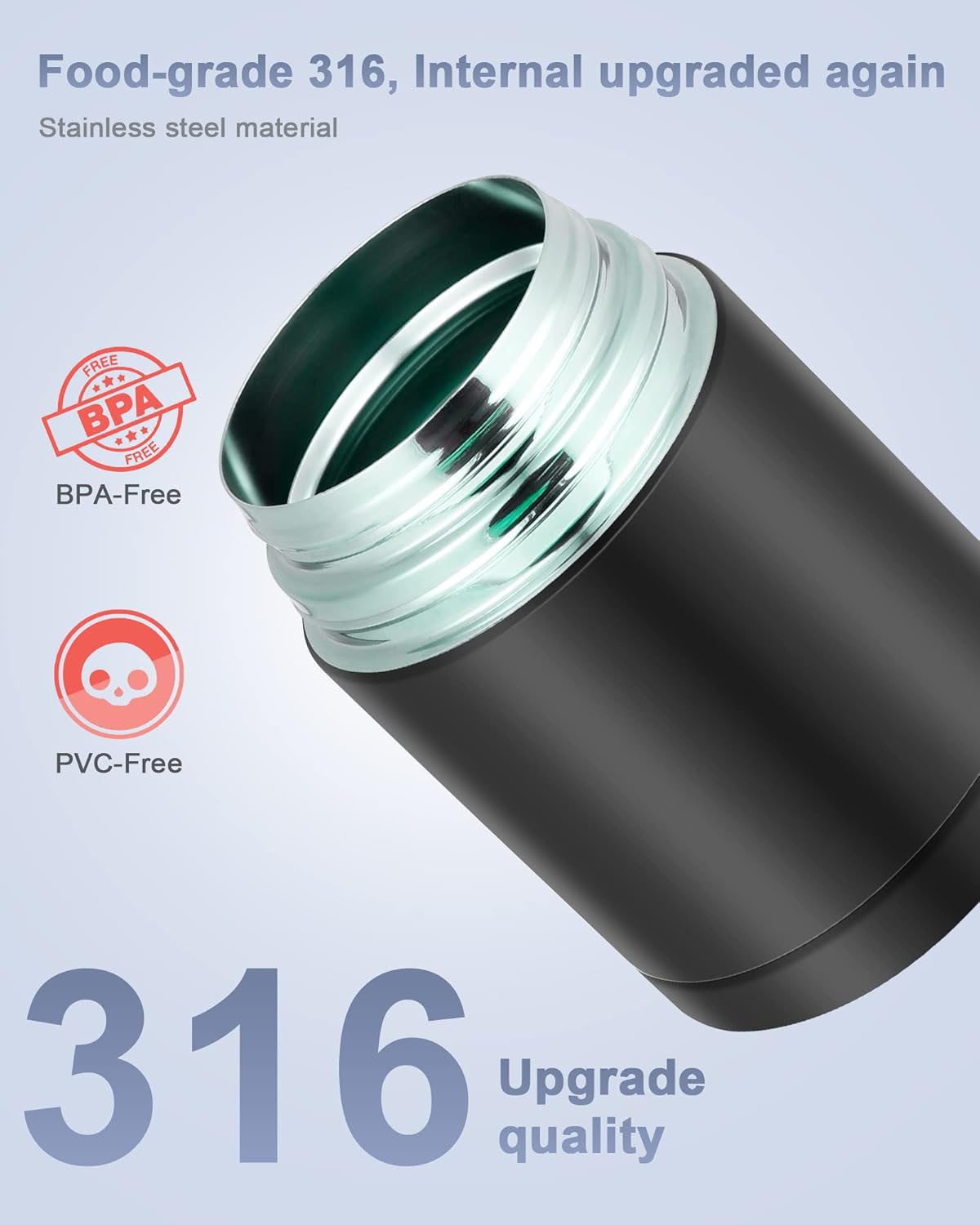 Refined Living Thermobehälter 800 ml Thermobehälter für Essen, Edelstahl Wärmebehälter für speisen, Edelstahl, (Auslaufsicherer Essensbehälter, Speisegefäß für unterwegs, 12 Stunden Heiß, 12 Stunden Kalt, Lebensmittelsicher & BPA-frei, Isolierbecher für Arbeit Schule, 1-tlg., mit Besteck und Tragetasche, auslaufsicher, bruchsicher, robust), Geeignet für Büro, Schule, Reisen, Vielseitige Anwendung