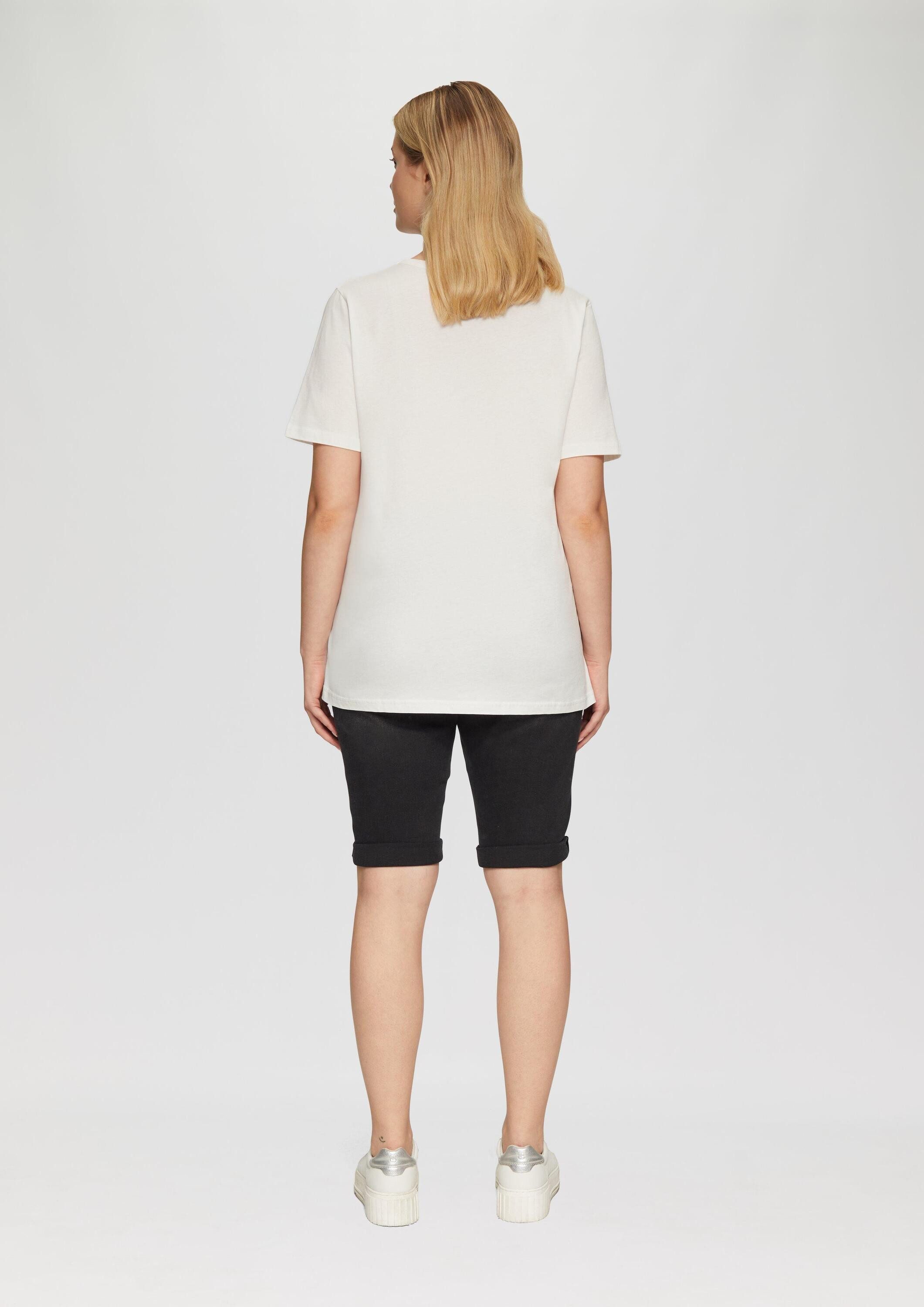 s.Oliver Kurzarmshirt T-Shirt T-Shirt mit Stickerei-Artwork