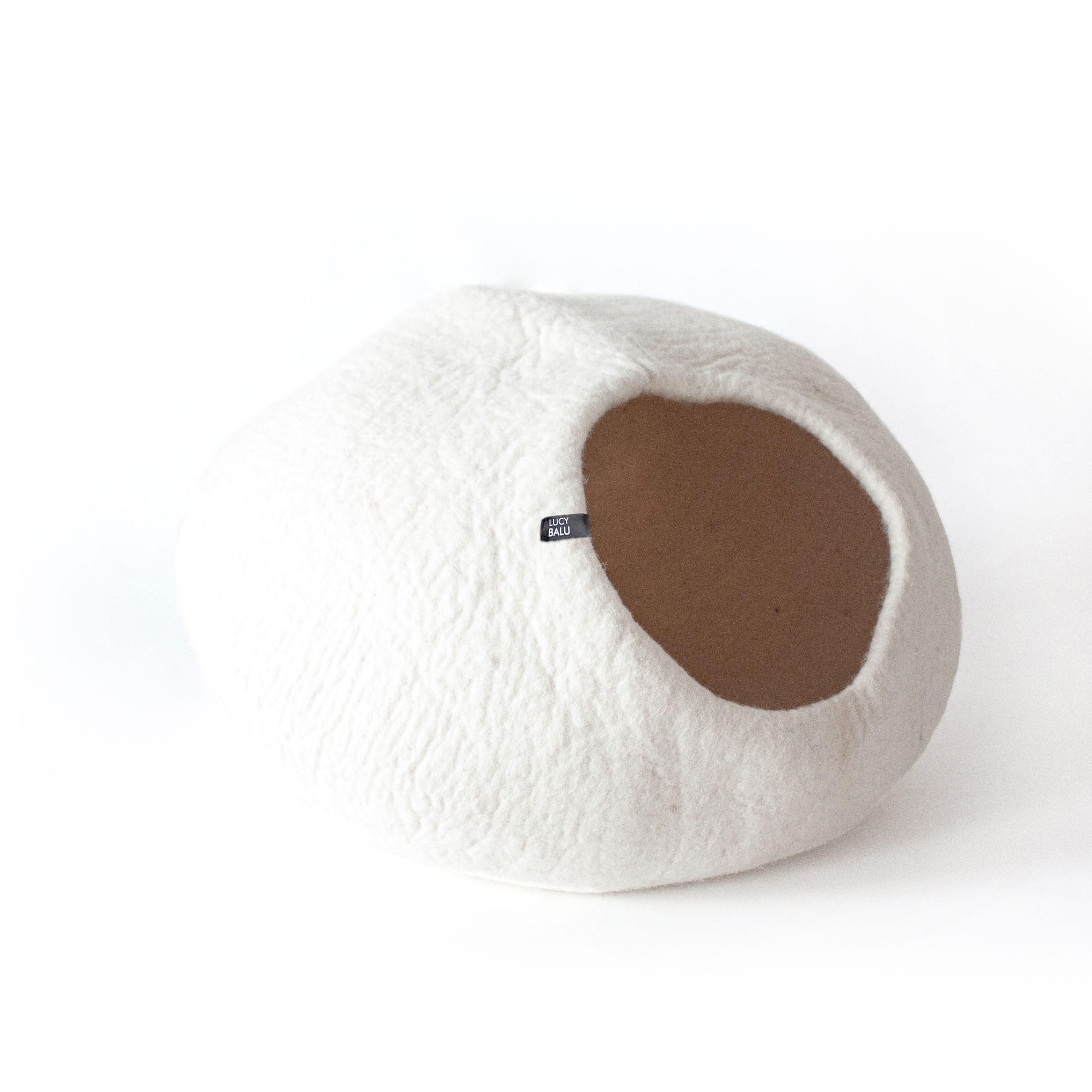 LucyBalu Tierbett Katzenhöhle aus Filz, Filzhöhle für Katzen, Kuschelhöhle für Katzen