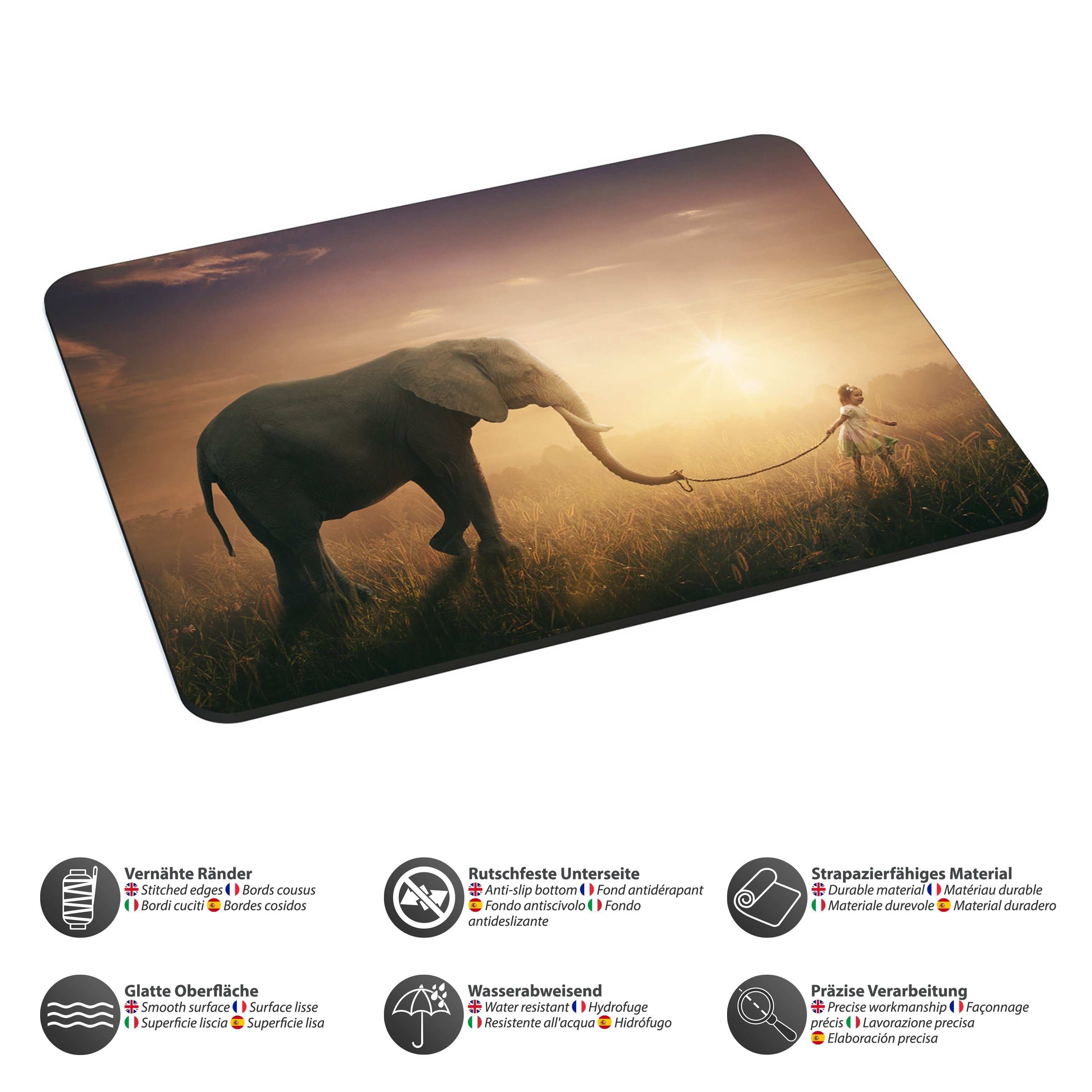 PEDEA Gaming Mauspad 22 cm x 18 cm mit Motiv (Größe L), mit vernähten Rändern und Rutschfester Unterseite – Bild 3 von 4