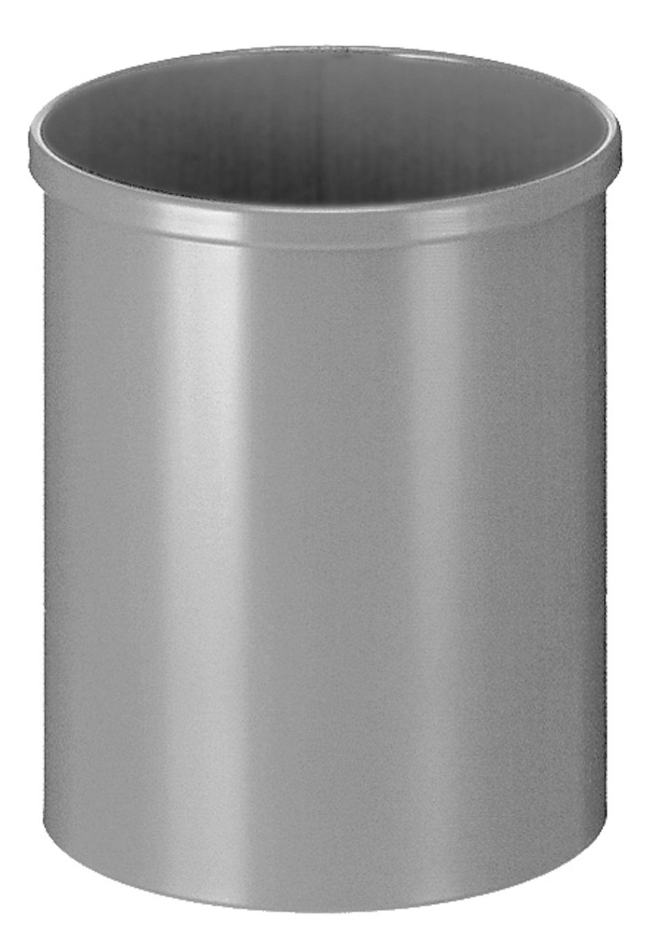 PROREGAL® Papierkorb Stillvoller runder Metall Papierkorb, 15L HxØ 30,5x25,5cm,  Grau Aluminium