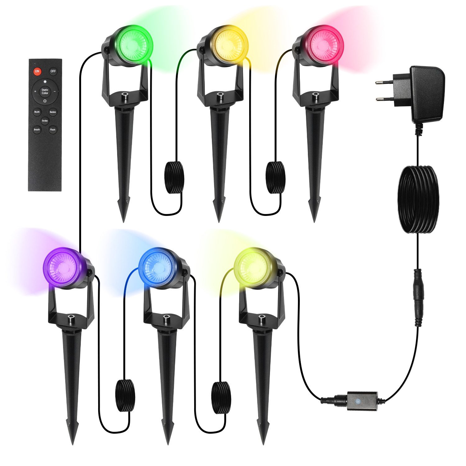 Clanmacy Gartenstrahler 6-IN-1 LED Gartenstrahler mit günstig online kaufen