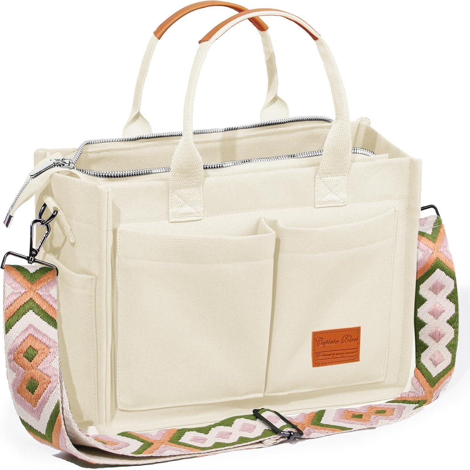 LuxusKollektion Shopper Große Canvas Tote Bag für Damen Arbeitstasche mit F günstig online kaufen