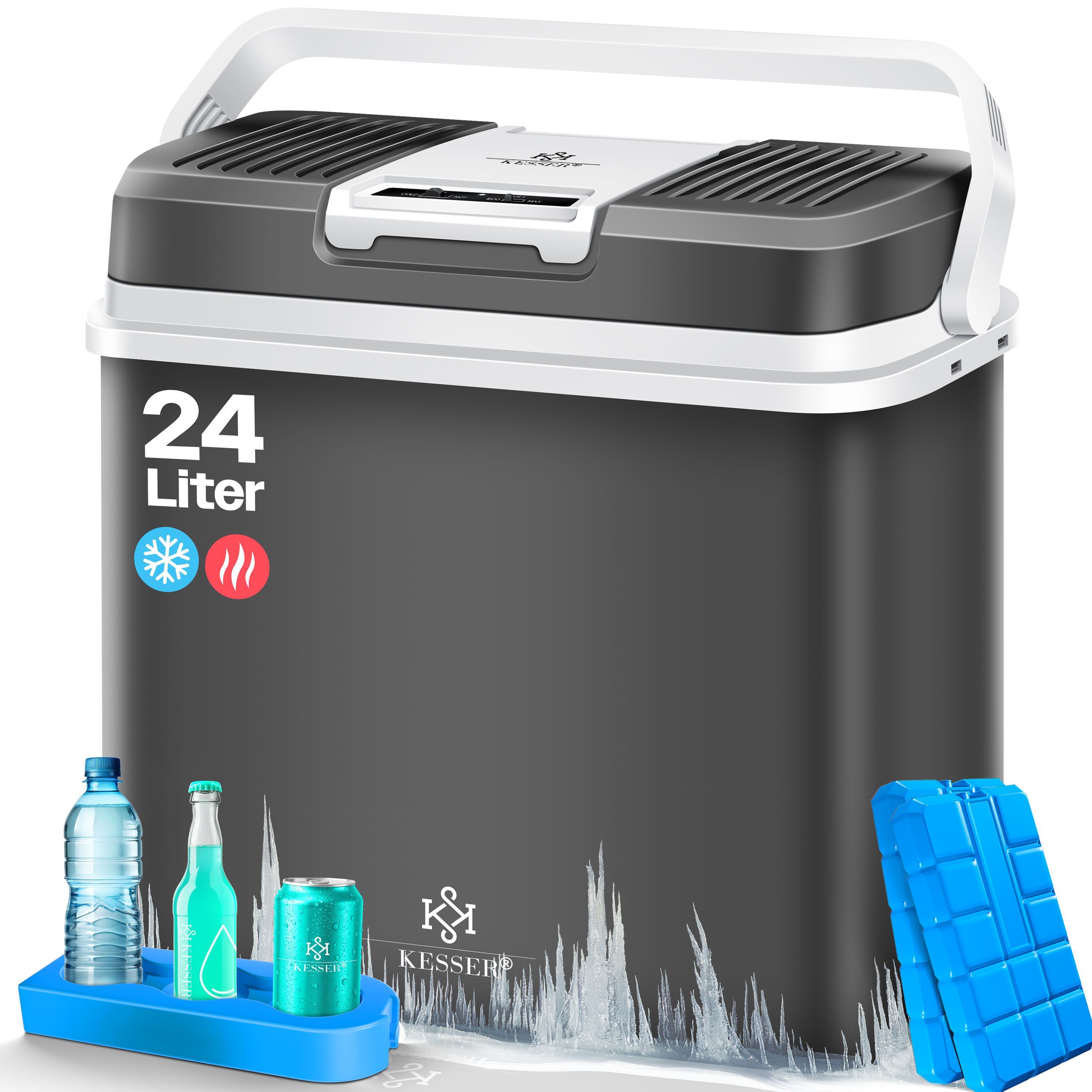 KESSER Kühlbox, 24 l, 24 Liter Kühlbox KÜHLT und WÄRMT Thermo-Elektrische Kühlbox