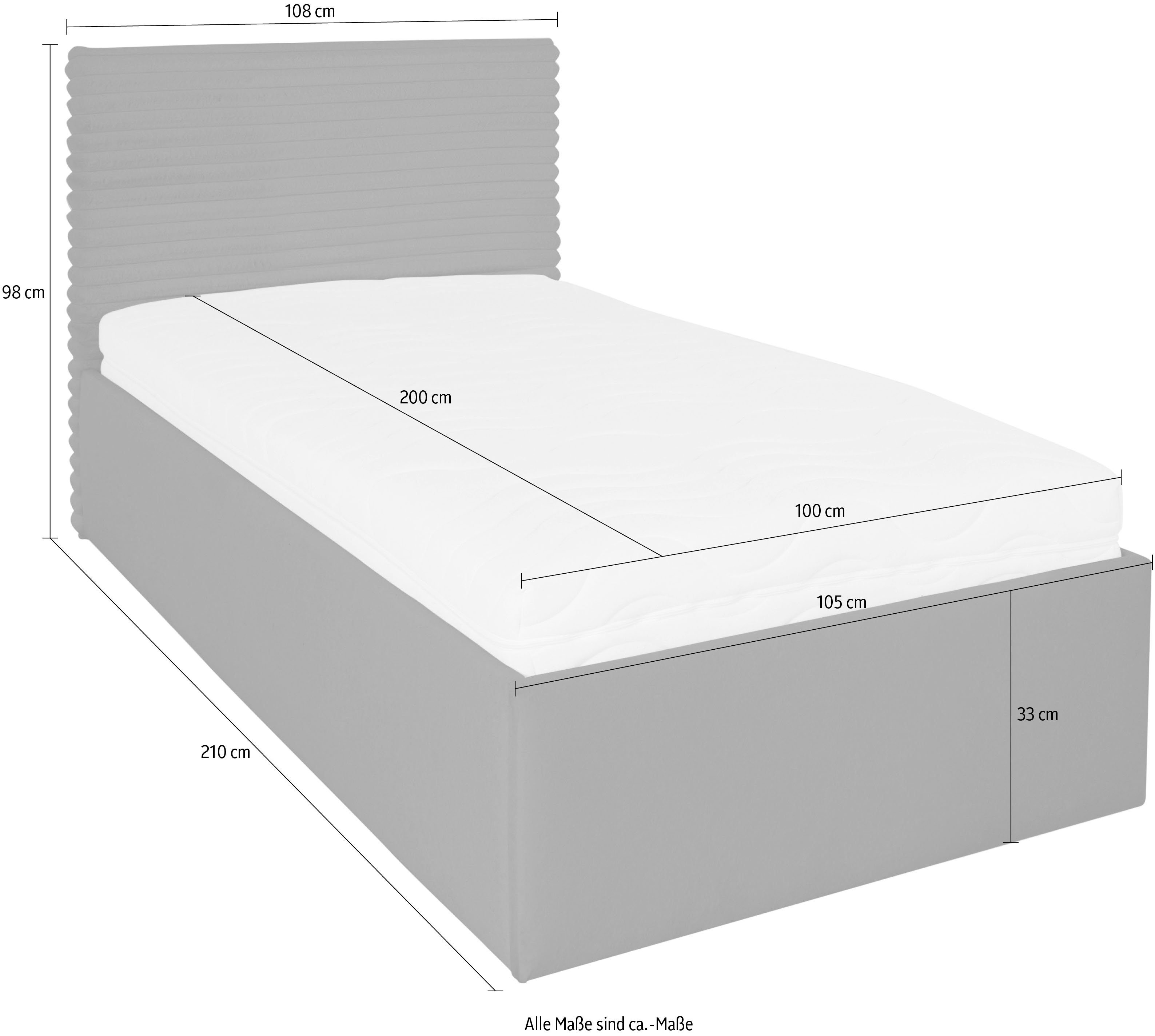 Westfalia Schlafkomfort Polsterbett Vita, auch mit Stauraum erhältlich, inkl. Kopfteilverstellung