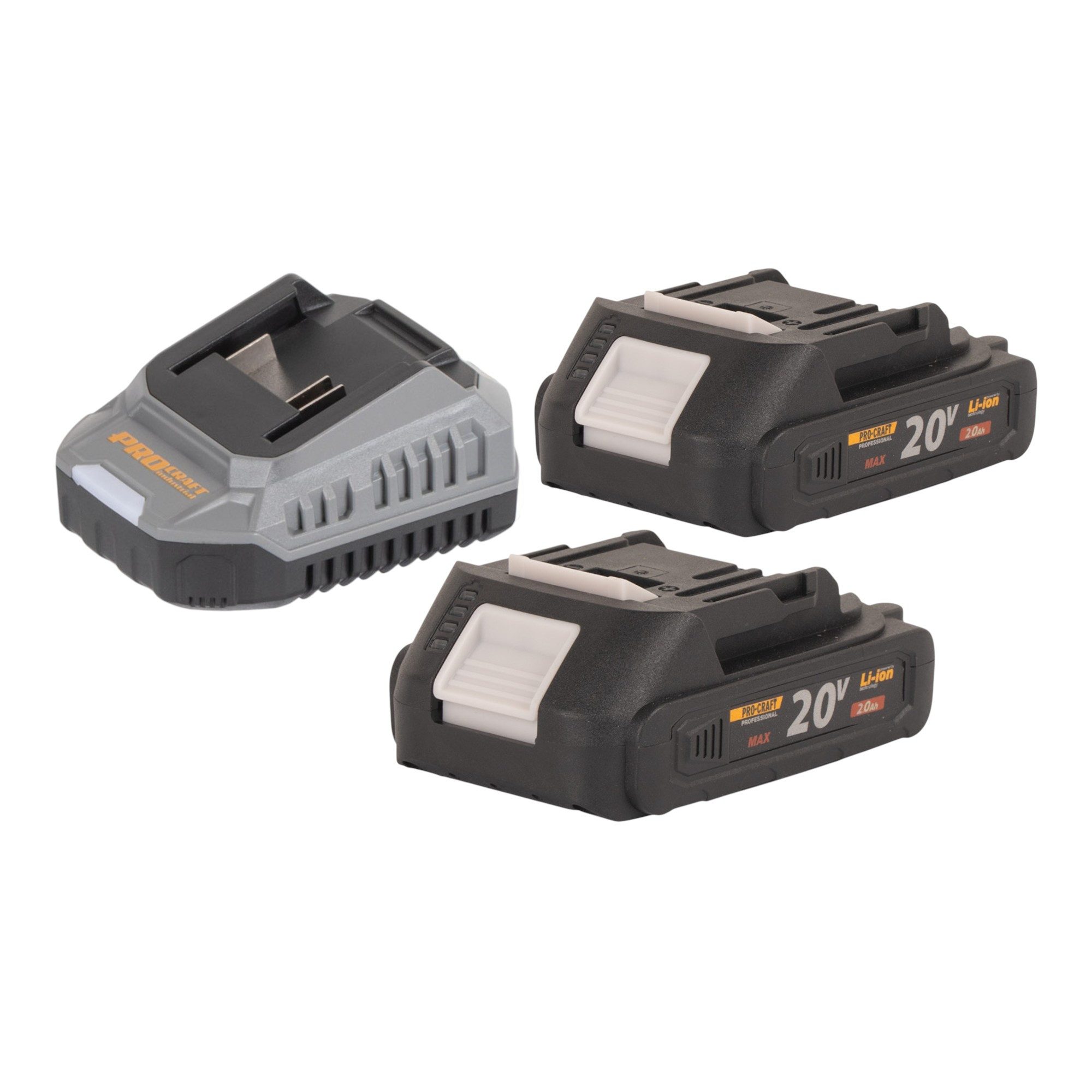 PRO CRAFT Akku-Kettensäge PKA33-BB Akku Kettensäge 20 V 304 mm Brushless + 2x Akku 2,0 Ah