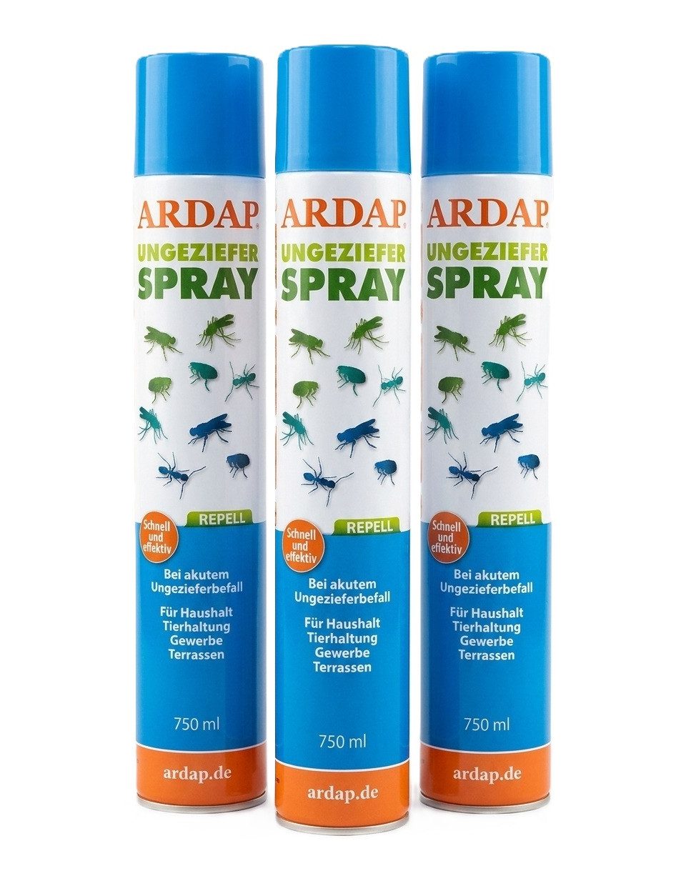 Ardap Insektenspray ARDAP Repell Ungezieferspray 750 ml 3er Set