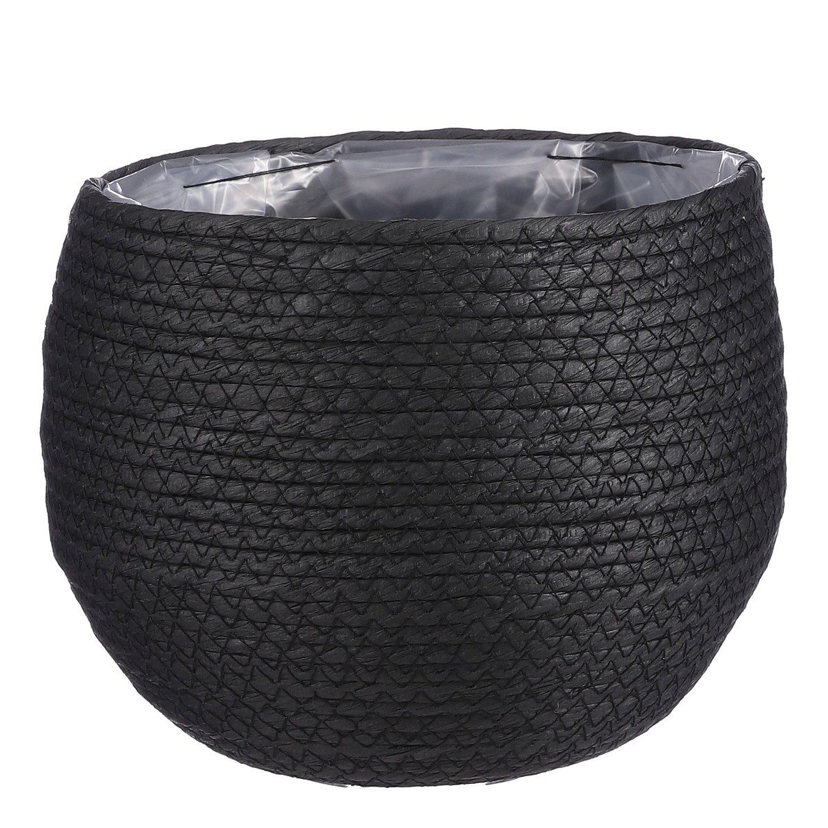 Mica Decorations Blumentopf Mica Decorations Jorck Korb rund schwarz - h19xd22cm