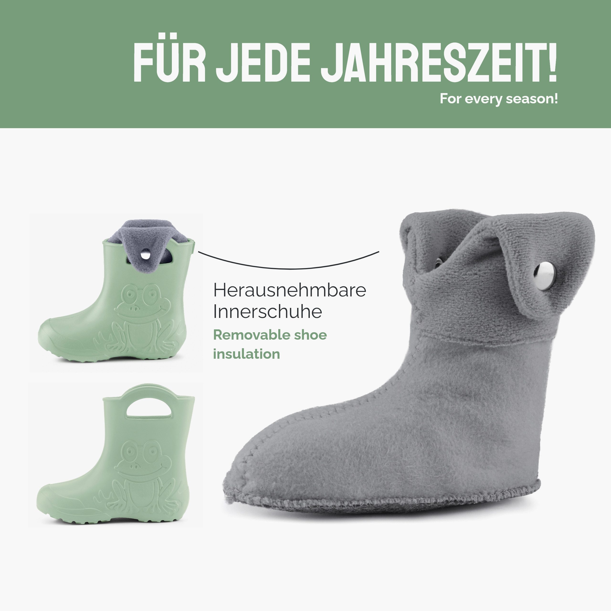 Ladeheid EVA Regenschuhe mit herausnehmbares Innenfutter LA-CA-04 Gummistiefel – Bild 4 von 5