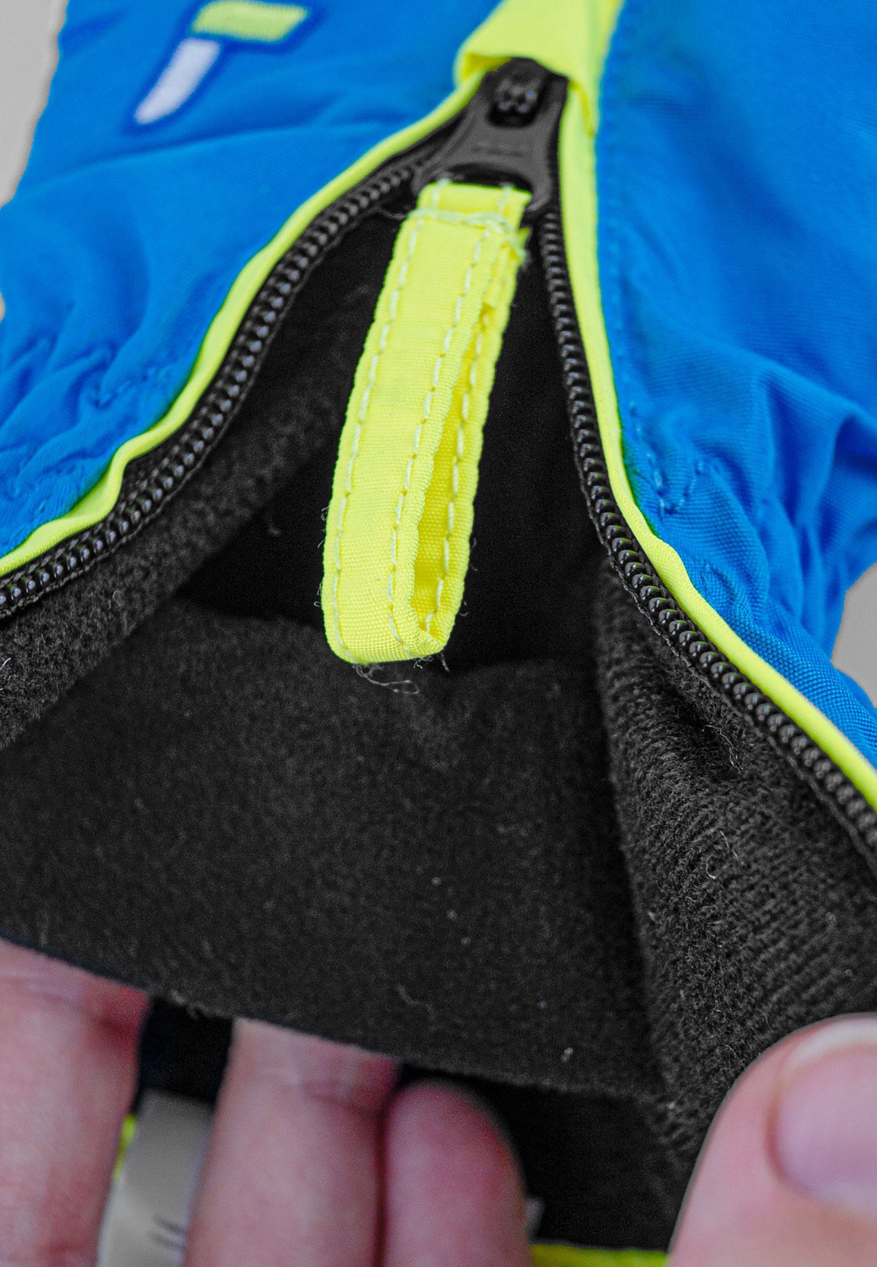 Ben praktischer Reusch gelb-blau Skihandschuhe mit Handgelenkschlaufe