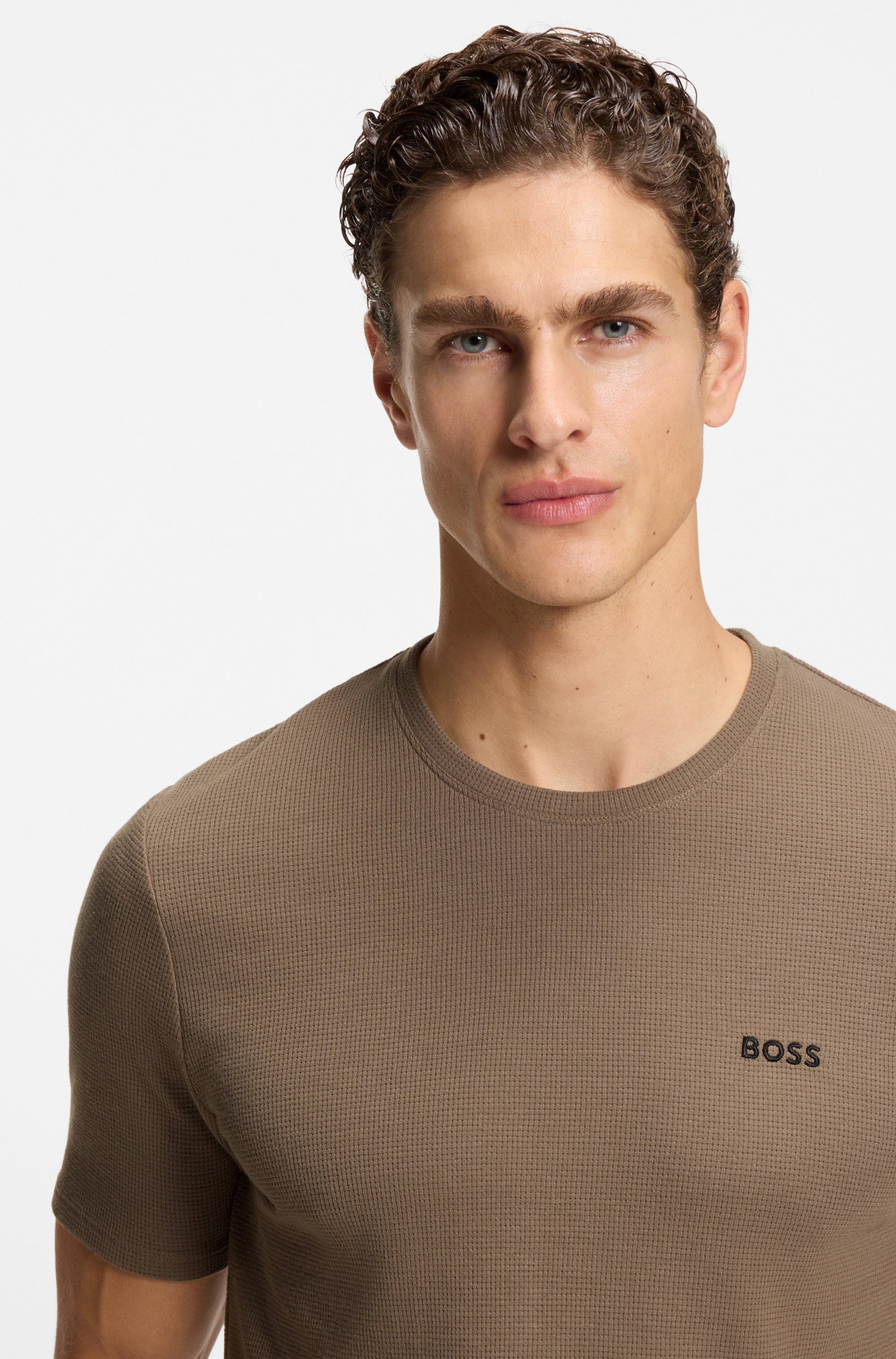 BOSS Pyjamaoberteil Waffle T-Shirt günstig online kaufen