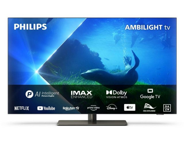 Philips 42OLED808/12 OLED-Fernseher (106,00 cm/42 Zoll, 4K UHD, Smart-TV, Google TV, HDR, Dolby Atmos, 120 Hz)