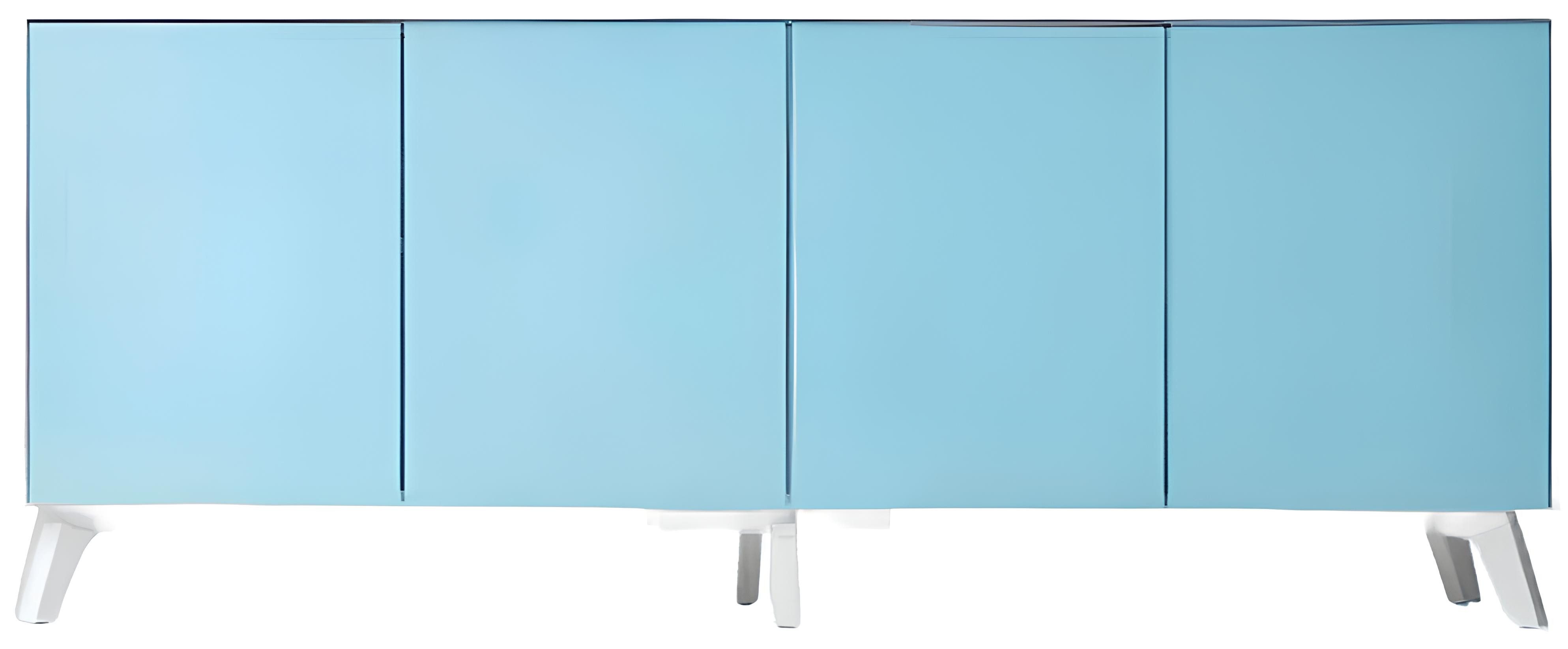 Xlmoebel Anrichte Neu Glas Büro Aktenschrank Schrank Blau Modern Sideboard Anrichte (Kommode), Hergestellt in Italy