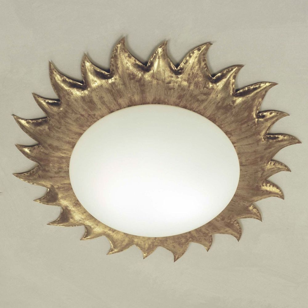 Holländer Deckenleuchte 3-flammig Sole Grande Eisen-Glas Gold