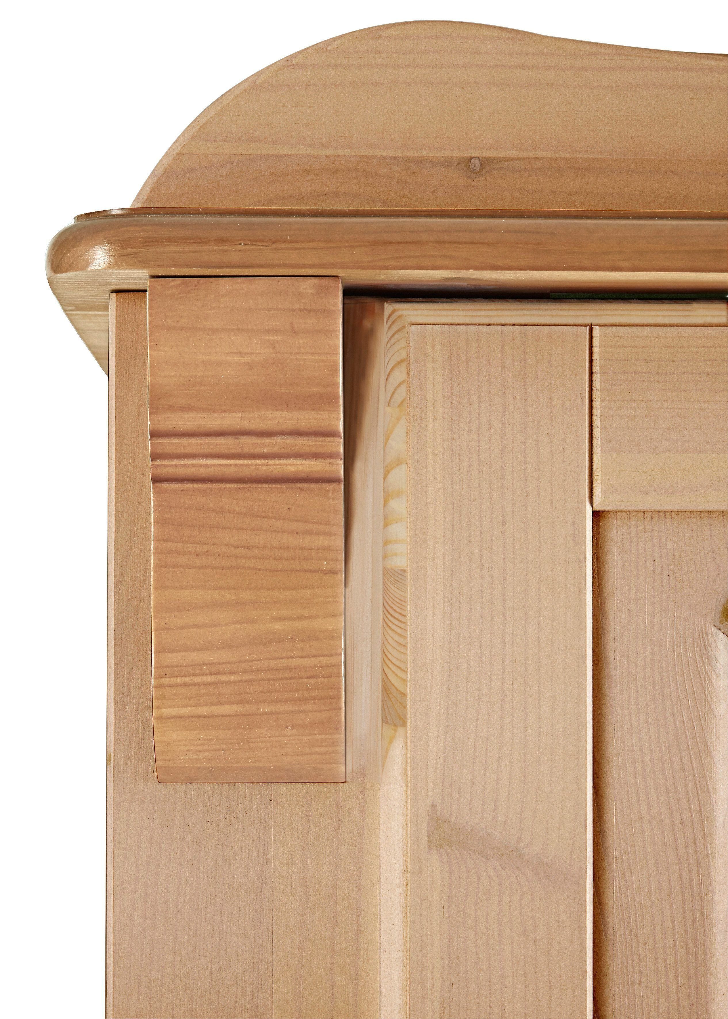 OTTO home Kleiderschrank Adele (Breite x Höhe x Tiefe ca: 207 cm x 191 cm x 53,5 cm) Massive Kiefer,Spiegel, Landhausstil – Bild 5 von 5