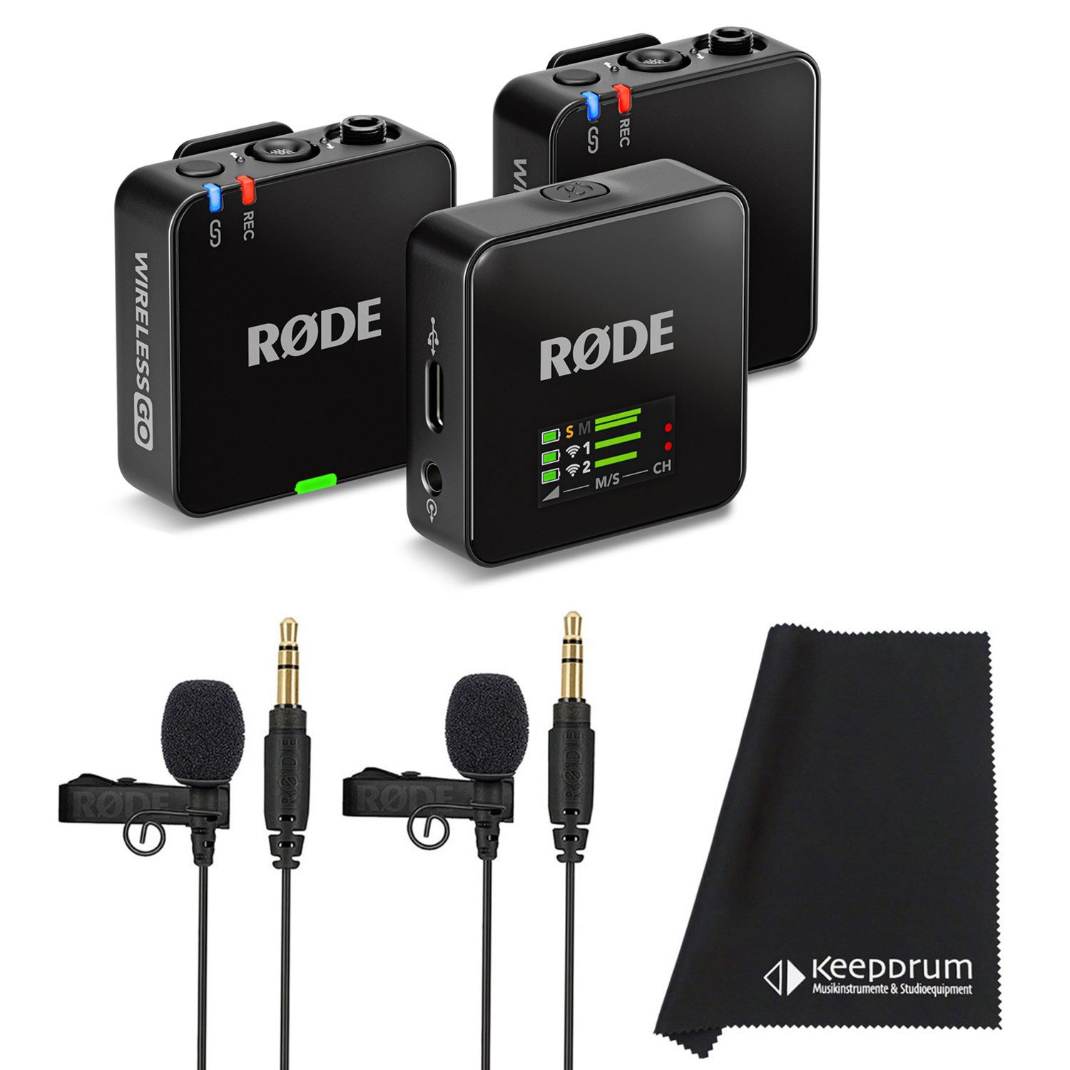 Rode Mikrofon-Funksystem Wireless GO Gen 3 mit 2x Lavalier GO Digitales Aufnahmegerät
