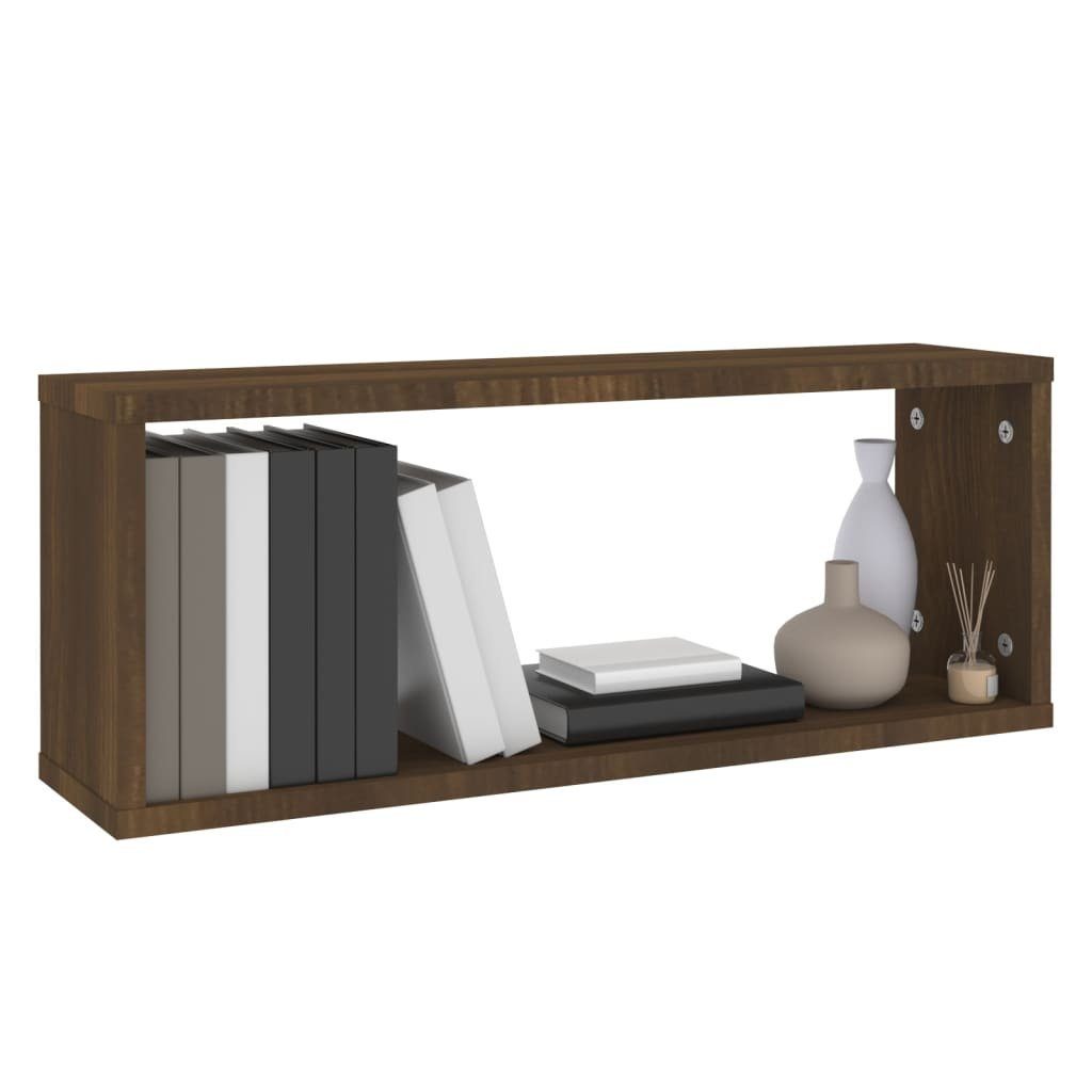 vidaXL Eiche Braune Stk. 60x15x23 Eiche 2-tlg. Regal 2 cm Holzwerkstoff, Braun Würfelregale