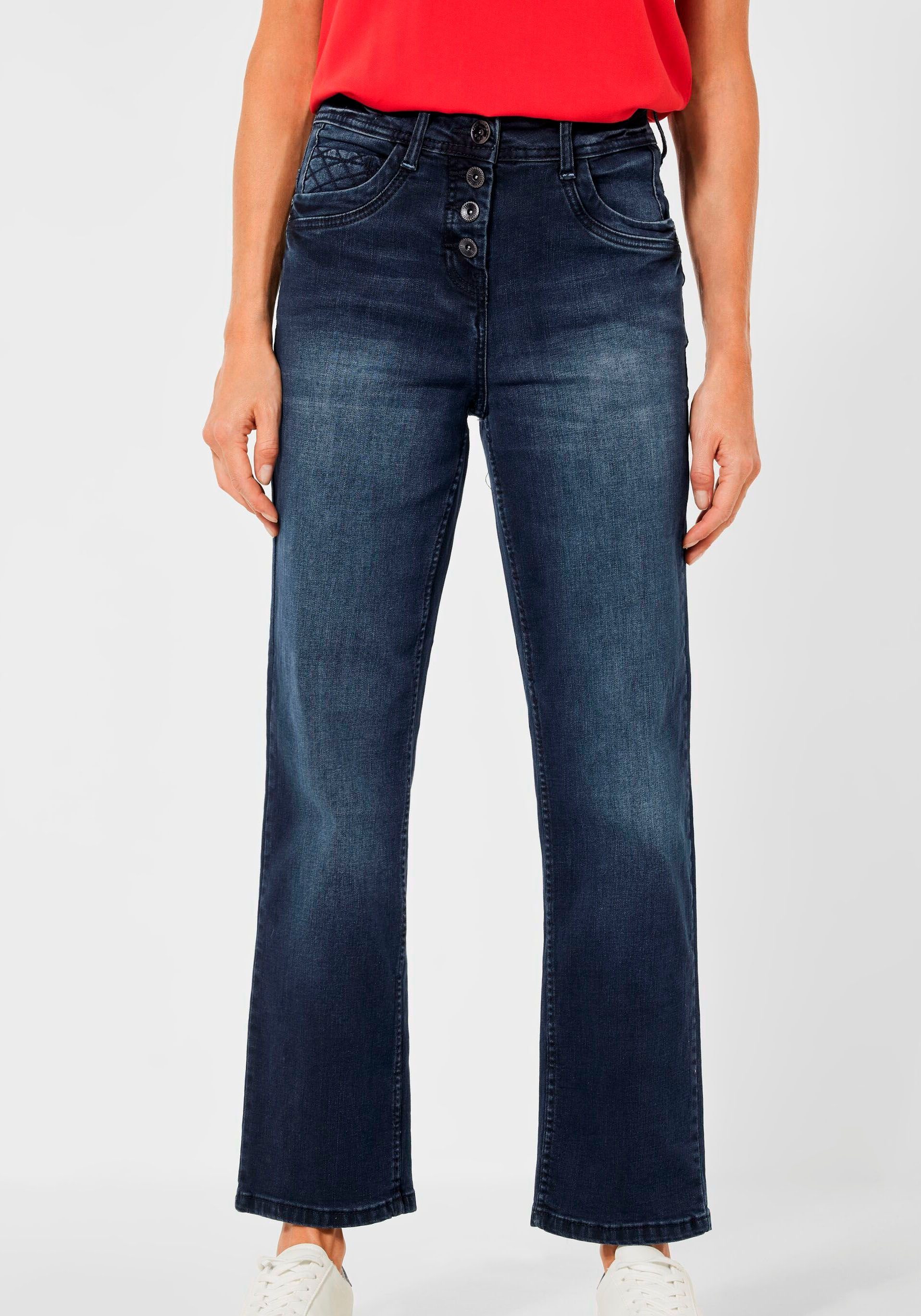 Cecil 7/8-Jeans mit Steppdetail an den Taschen und 4-Knopf-Verschluss