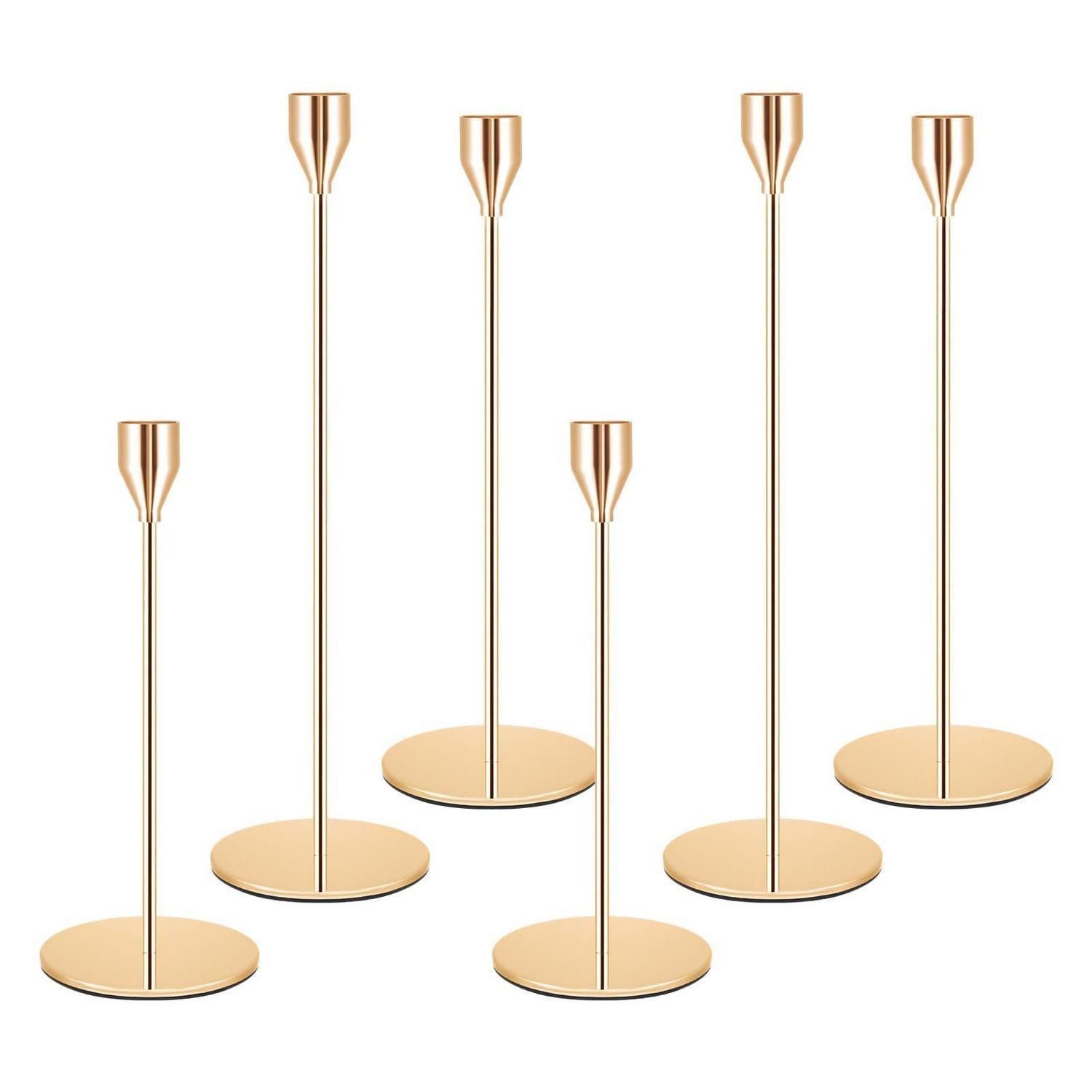 LuxusKollektion Kerzenständer Kerzenständer Gold 6er Set 3 Höhen Retro (1 St)