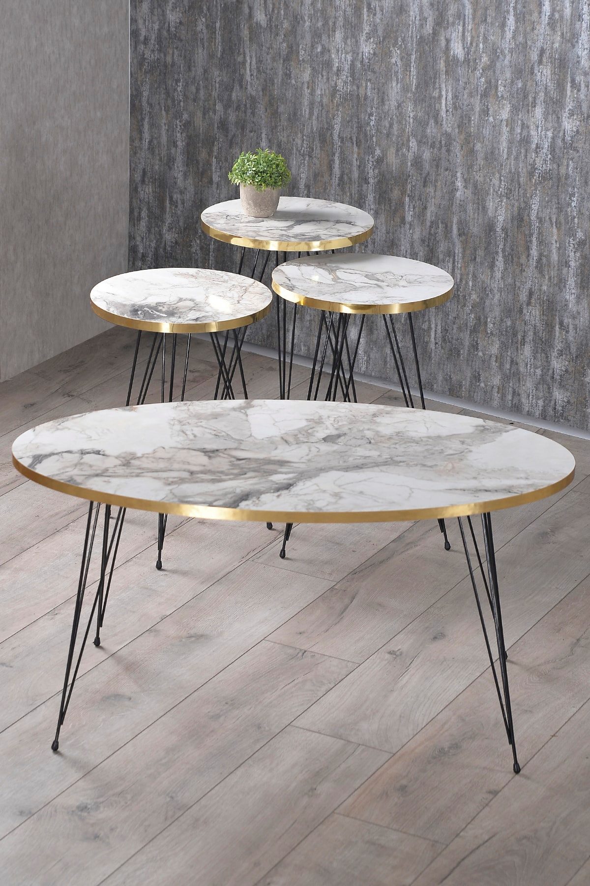 en.casa Couchtisch (Satztisch-Set, 4-St., 4-teilig: Couchtisch + 3 Satztisc günstig online kaufen
