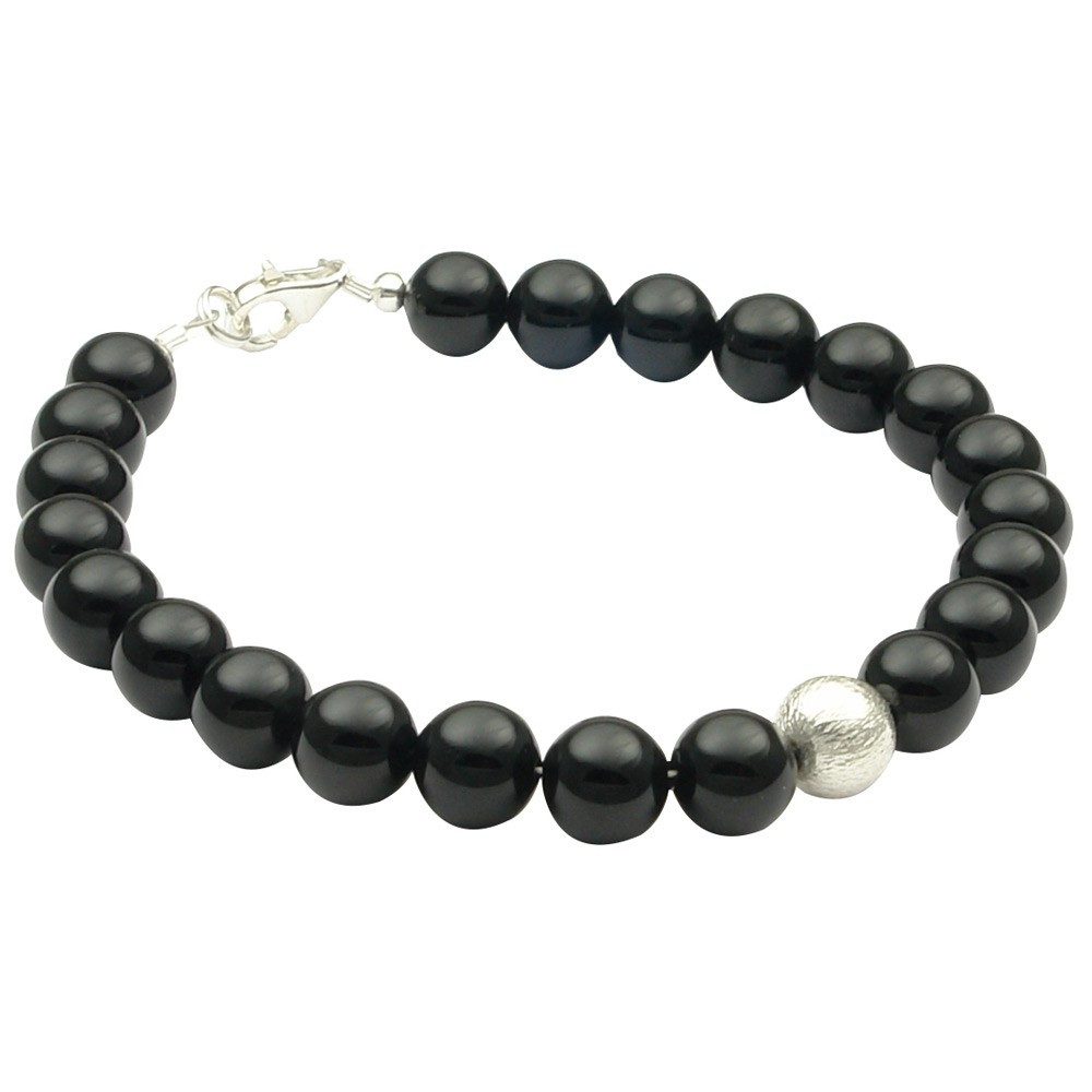 Schmuck Krone Silberarmband Armband aus Onyx & 925 Silber, Silber 925 günstig online kaufen
