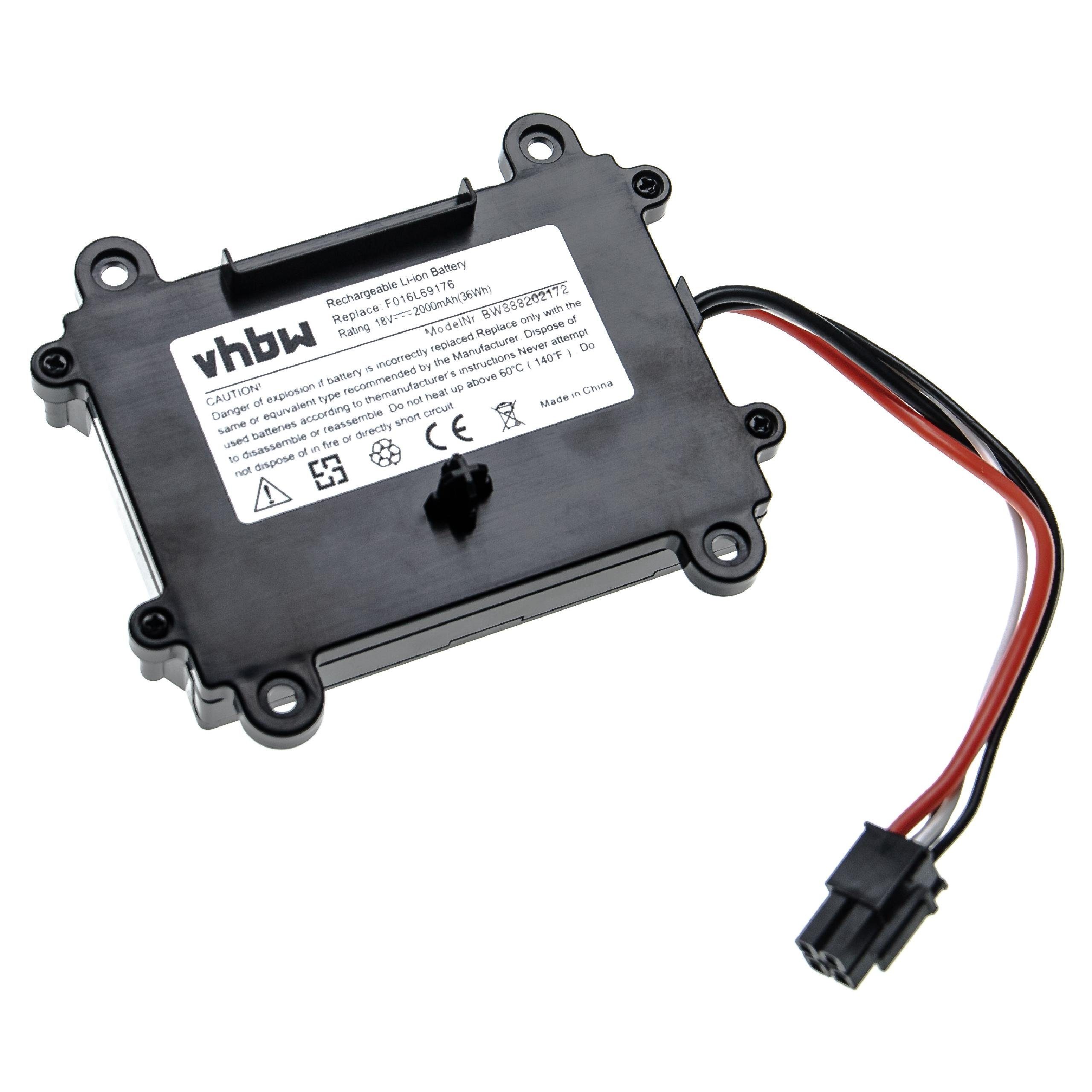 vhbw kompatibel mit Bosch Indego 350, M 700, 400, M+ 700 Akku Li-Ion 2000 mAh (18 V)