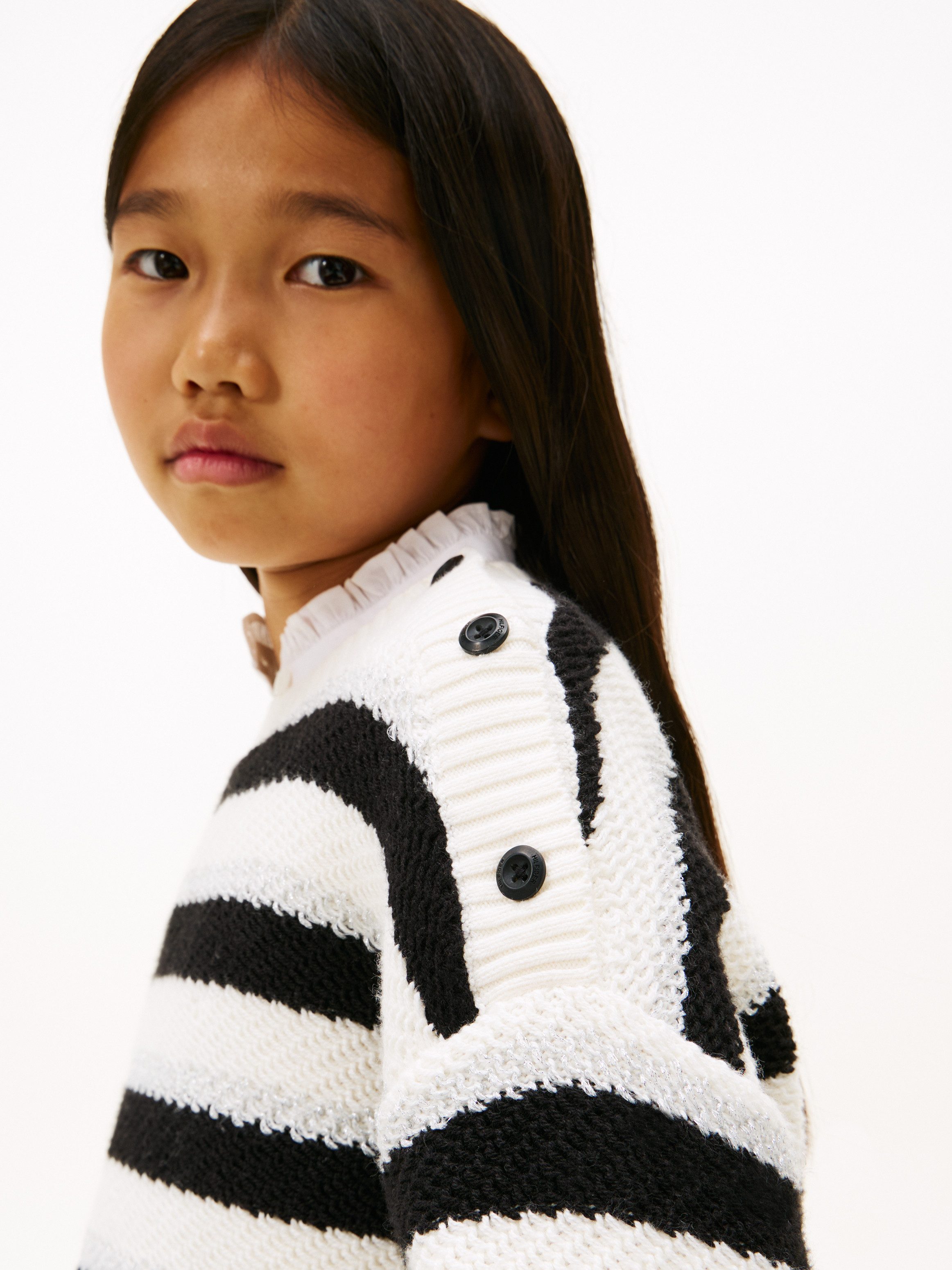 Tommy Hilfiger Strickpullover LUREX STRIPE SWEATER Kinder bis 16 Jahre