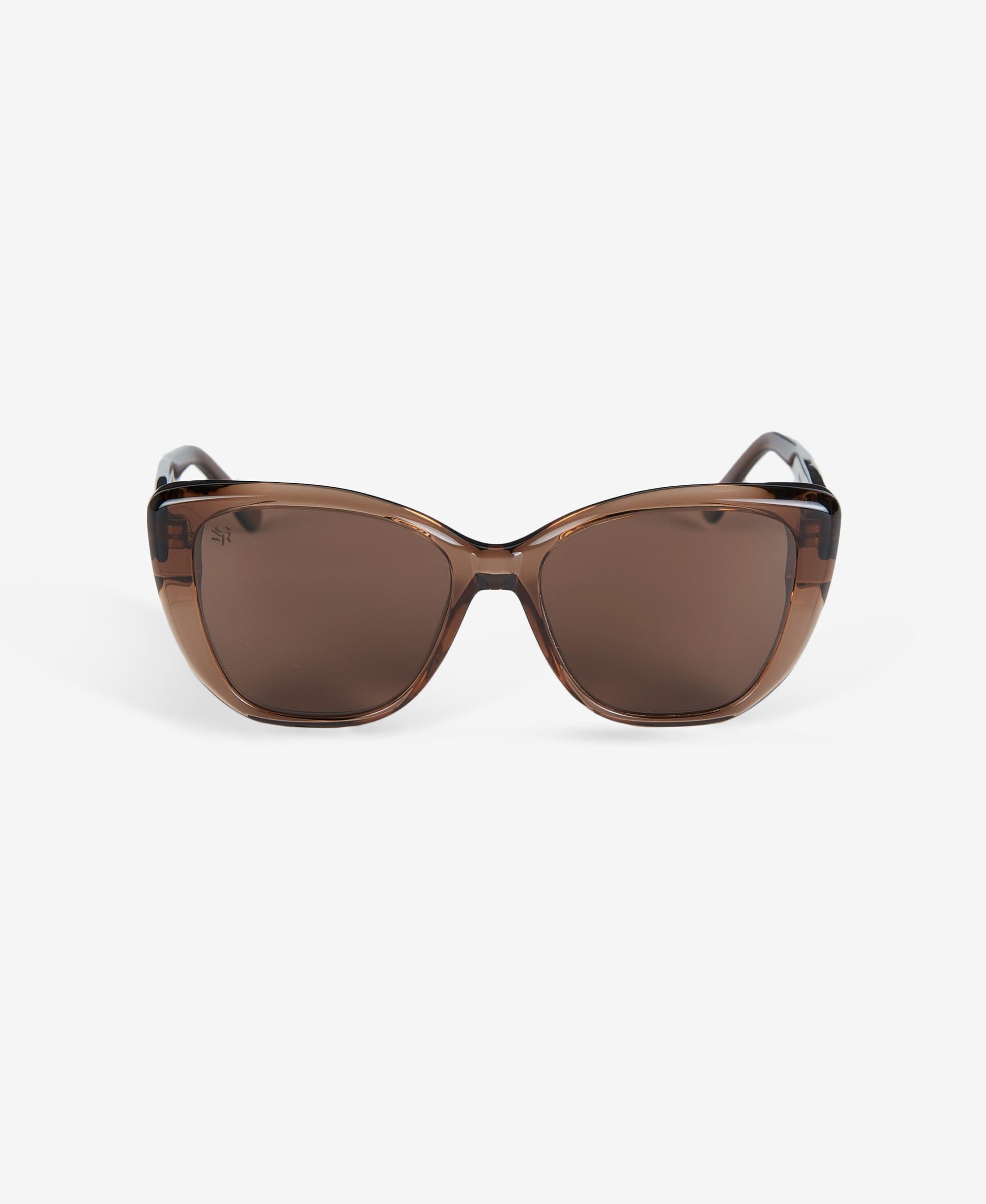GLAMIRA Sonnenbrille Schmetterlingsförmige Glänzend Braune Damensonnenbrille (1-St) mit polarisierten Linsen