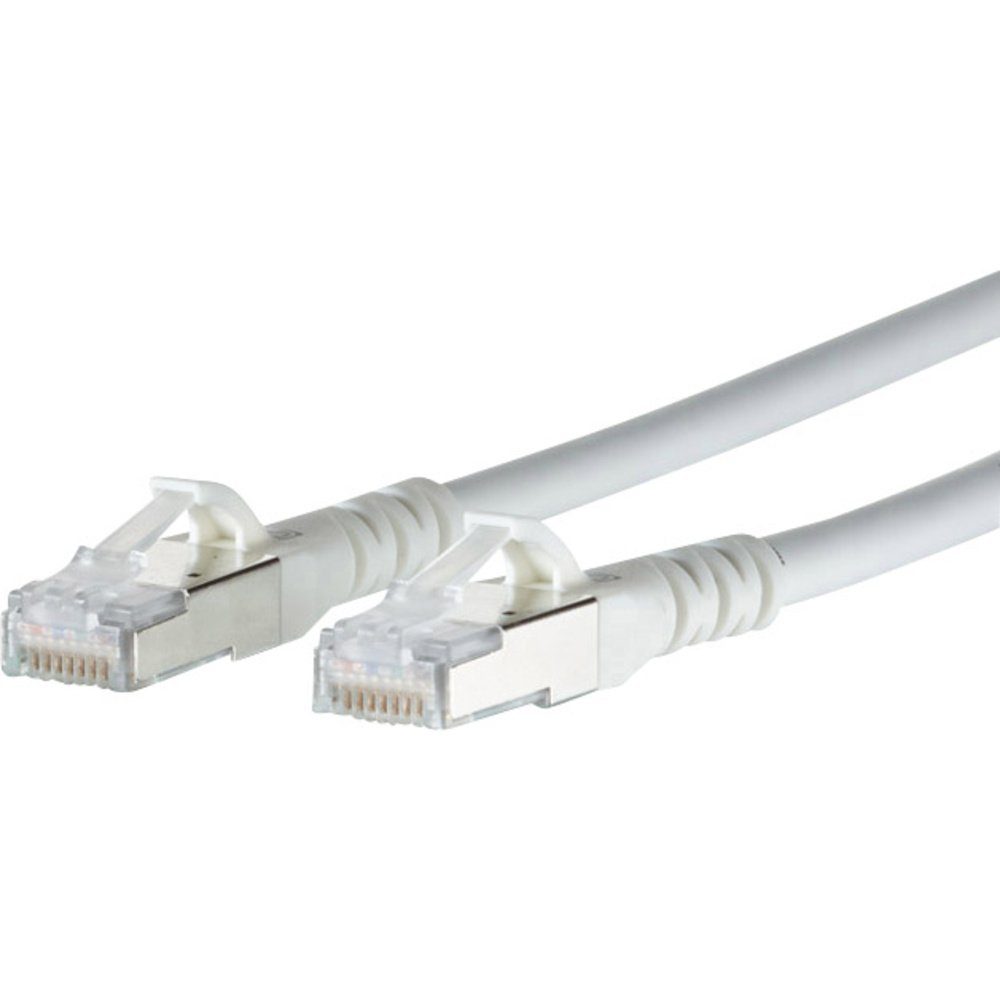 Metz Connect Metz Connect 1308453088-E RJ45 Patchkabel CAT 6a S/FTP 3.00 m Weiß mit Netzkabel, (300.00 cm)