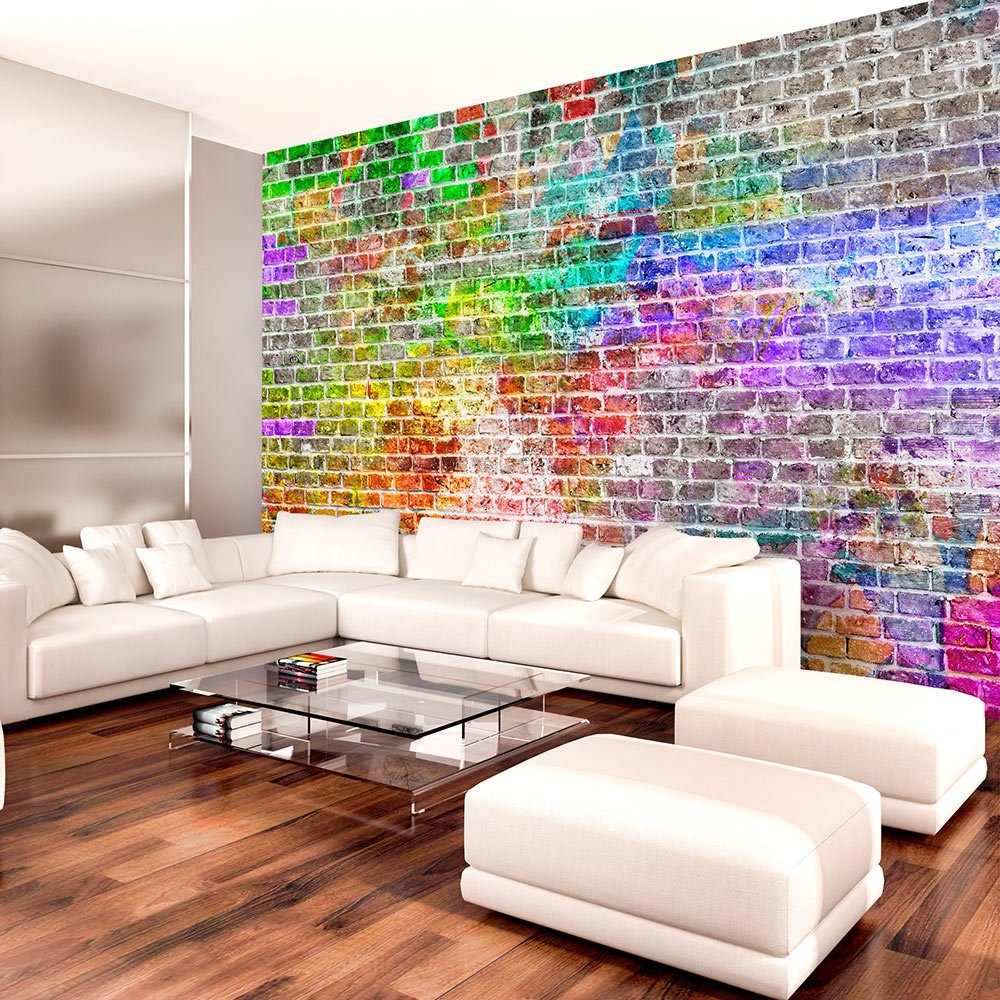 KUNSTLOFT Vliestapete Rainbow Wall 1.5x1.05 m, halb-matt, lichtbeständige Design Tapete