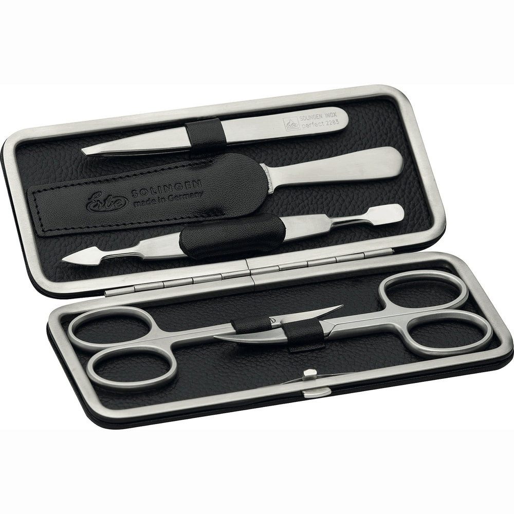 ERBE Maniküre-Pediküre-Set Erbe Maniküre Bügeletui Black Mamba inox 5-teilig, 1-tlg.