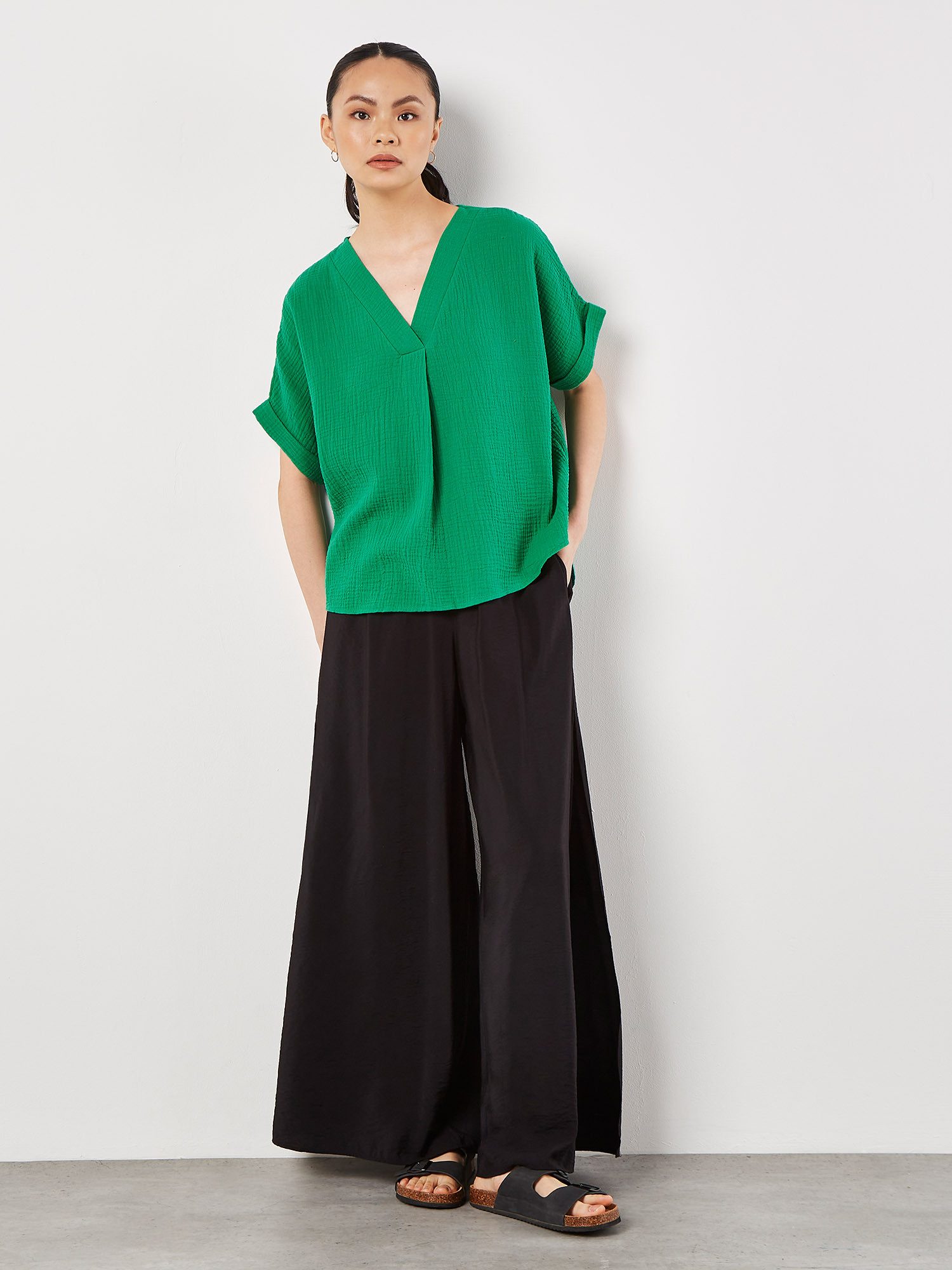 Apricot Blusenshirt Top aus Baumwolle, in günstig online kaufen