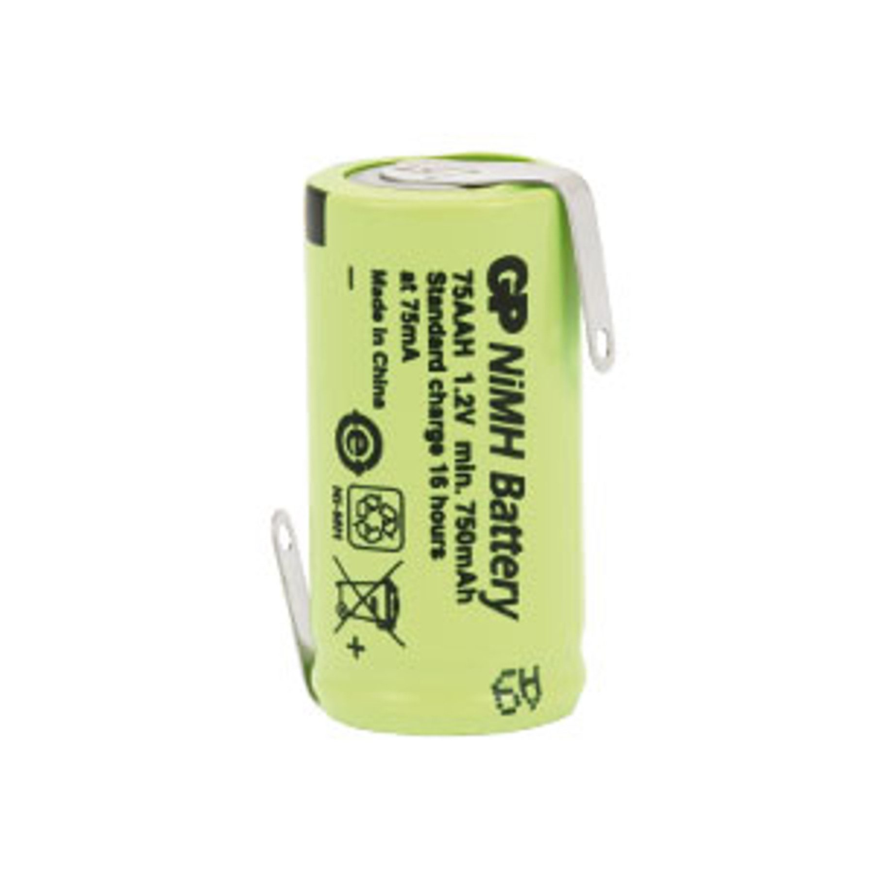 GP NiMH-Industriezelle mit Lötfahnen, 750 mAh Akku