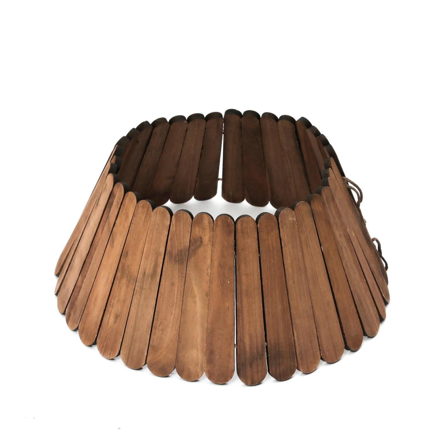 MARELIDA Christbaumständer Weihnachtsbaumrock Holz Abdeckung für Baumständer faltbar 57cm braun