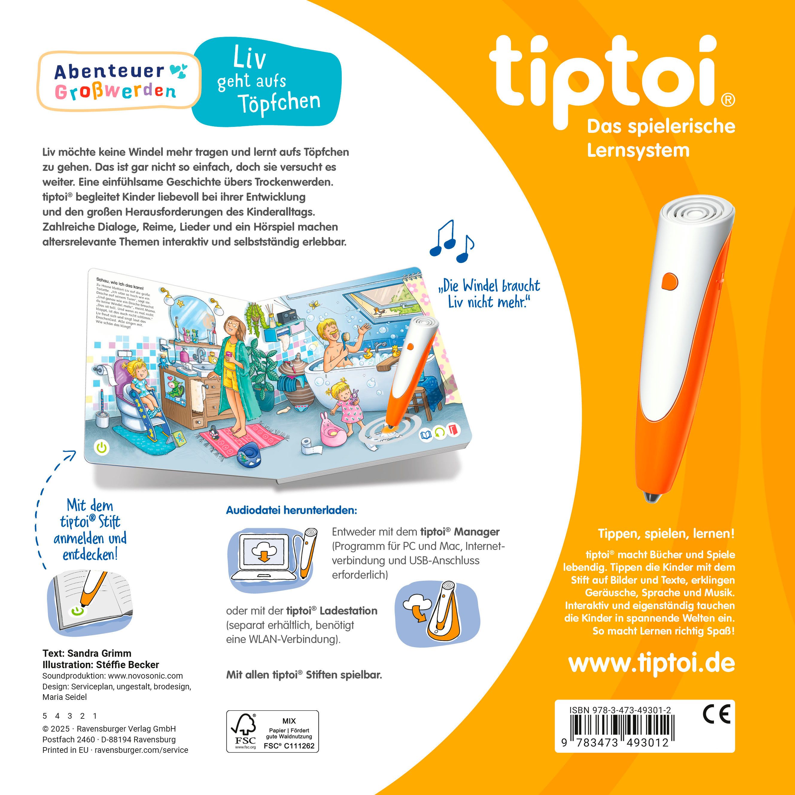 tiptoi® Abenteuer Großwerden - Liv geht aufs Töpfchen, Made in Europe – Bild 2 von 5