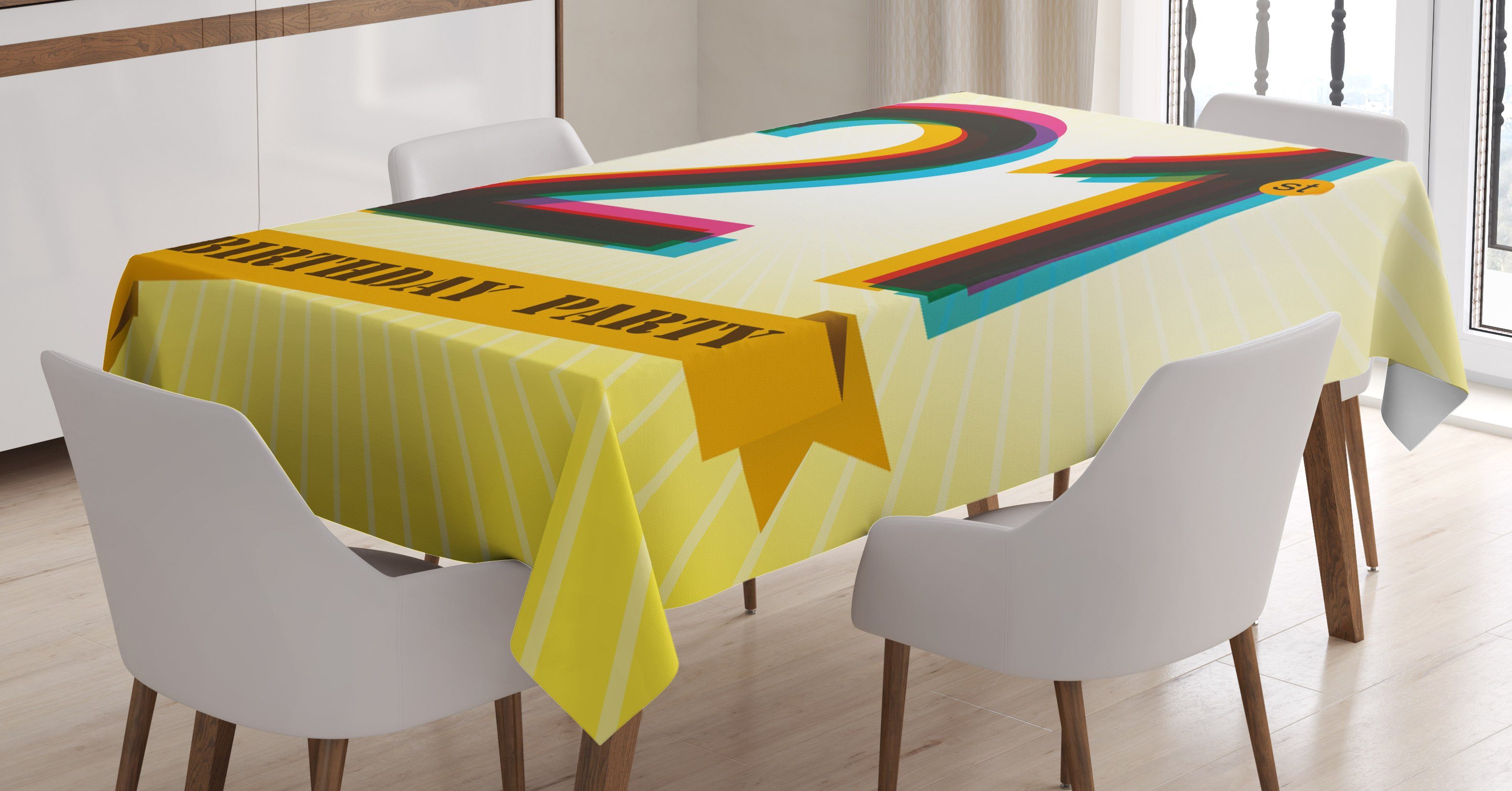 Abakuhaus Tischdecke Farbfest Waschbar Für den Außen Bereich geeignet Klare Farben, Bunt radial Kulisse | Tischdecken