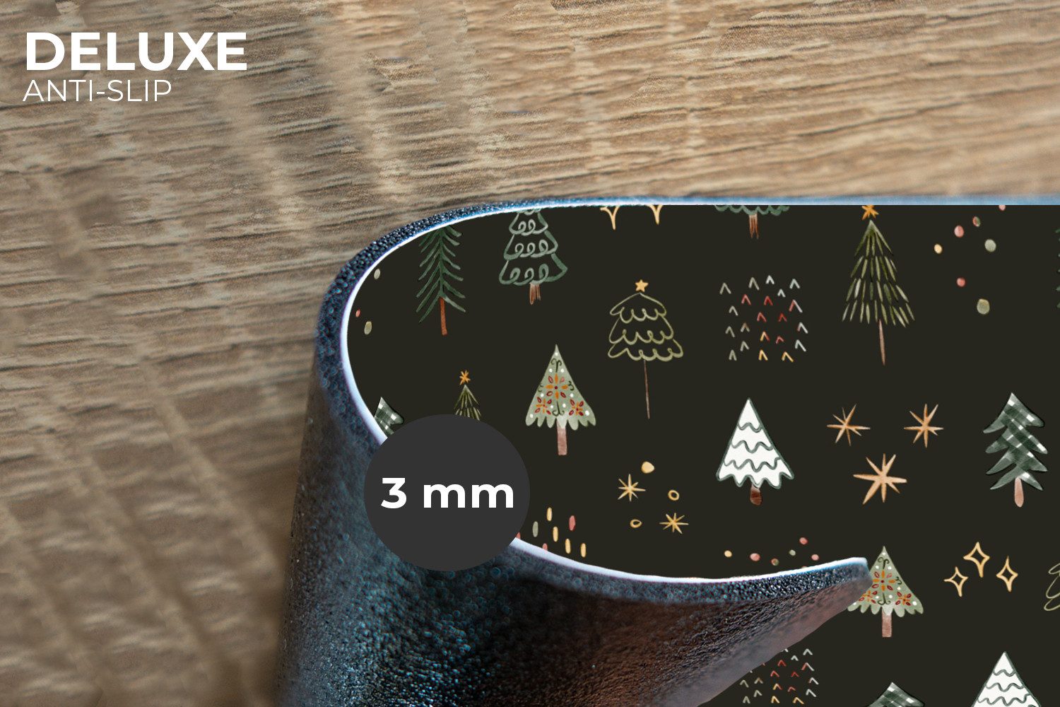 MuchoWow Platzset Weihnachtsbäume - Weihnachten - Muster - Sterne - Weihnachten, (6-St), Platzsets, Tischset, Abwaschbar, Tischsets, Platzdeckchen