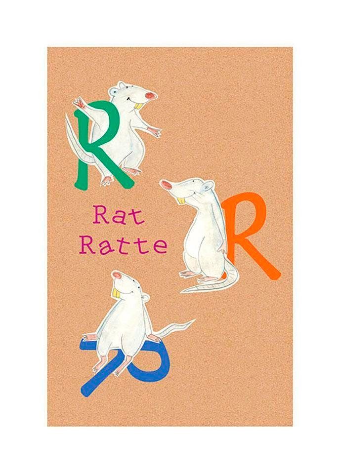 Komar Bild ABC Animal R, Buchstaben (1 St), Wandbild zur Dekoration - ohne Rahmen