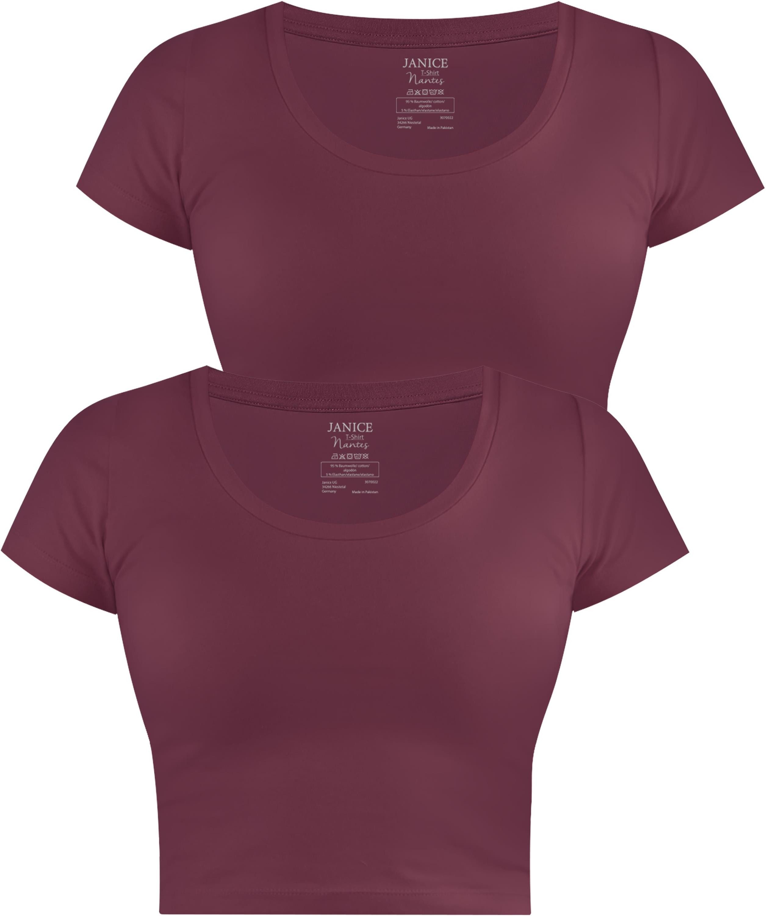 Kurzarmshirt 2 x Damen crop T-Shirt Nantes