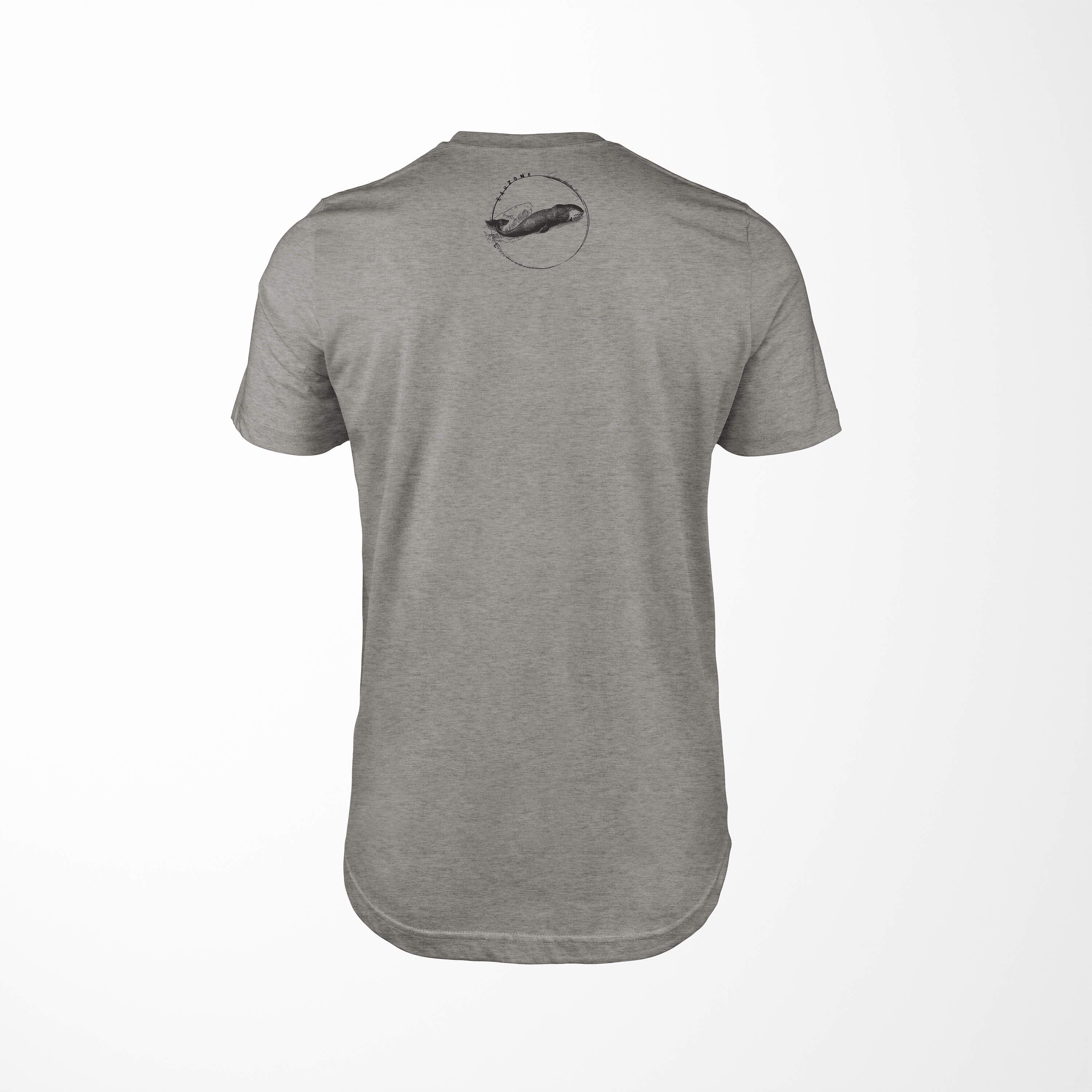 Sinus Art T-Shirt T-Shirt Grönlandwal Evolution Herren Ash