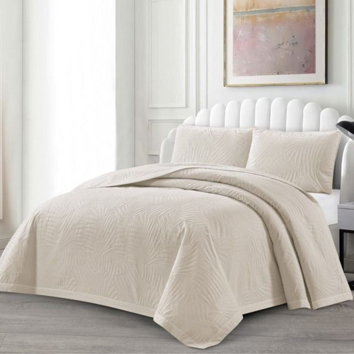 alesvelt Tagesdecke Set Ezgi Überwurf Decke 3-Teilig 240 x 250 cm 2-Personen